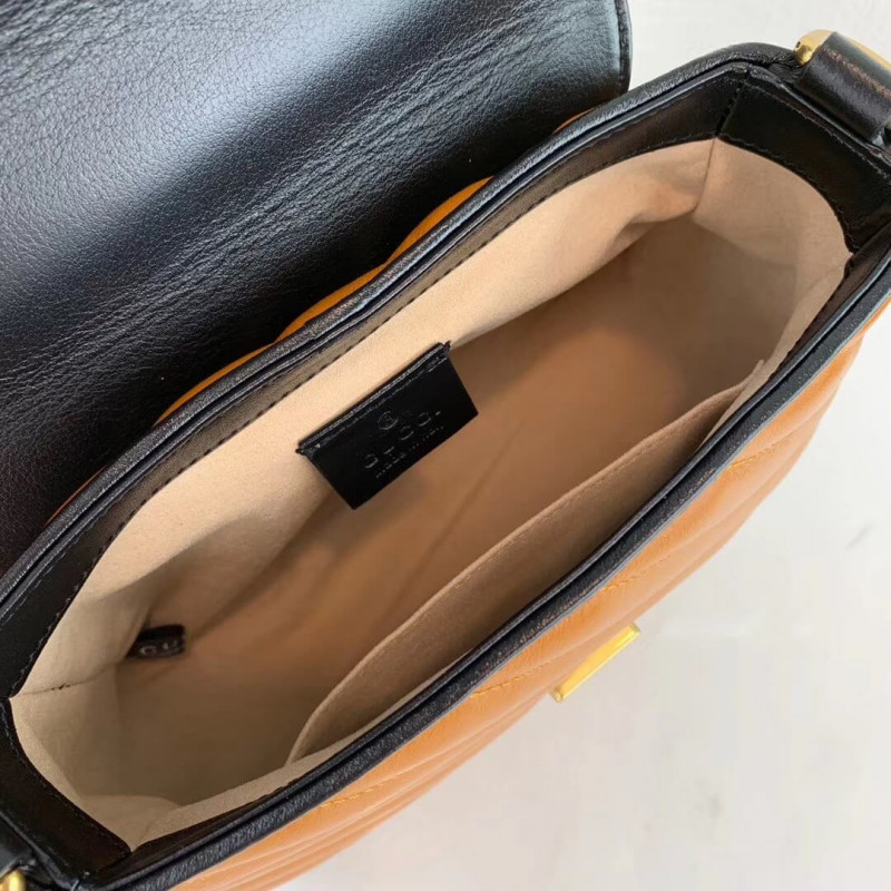 Replica Gucci Gg Marmont Mini Top Handle Bag 583571 Cognac1:1High-quality replica