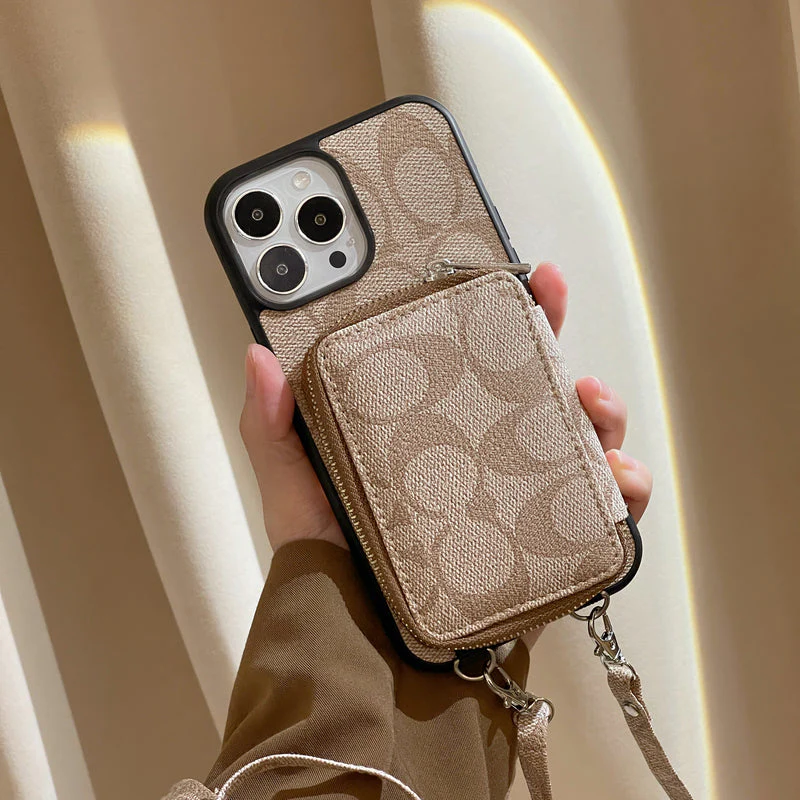 Coach iPhone Case With Wallet Coffee-LQB241412 - Wholesale & Influencer