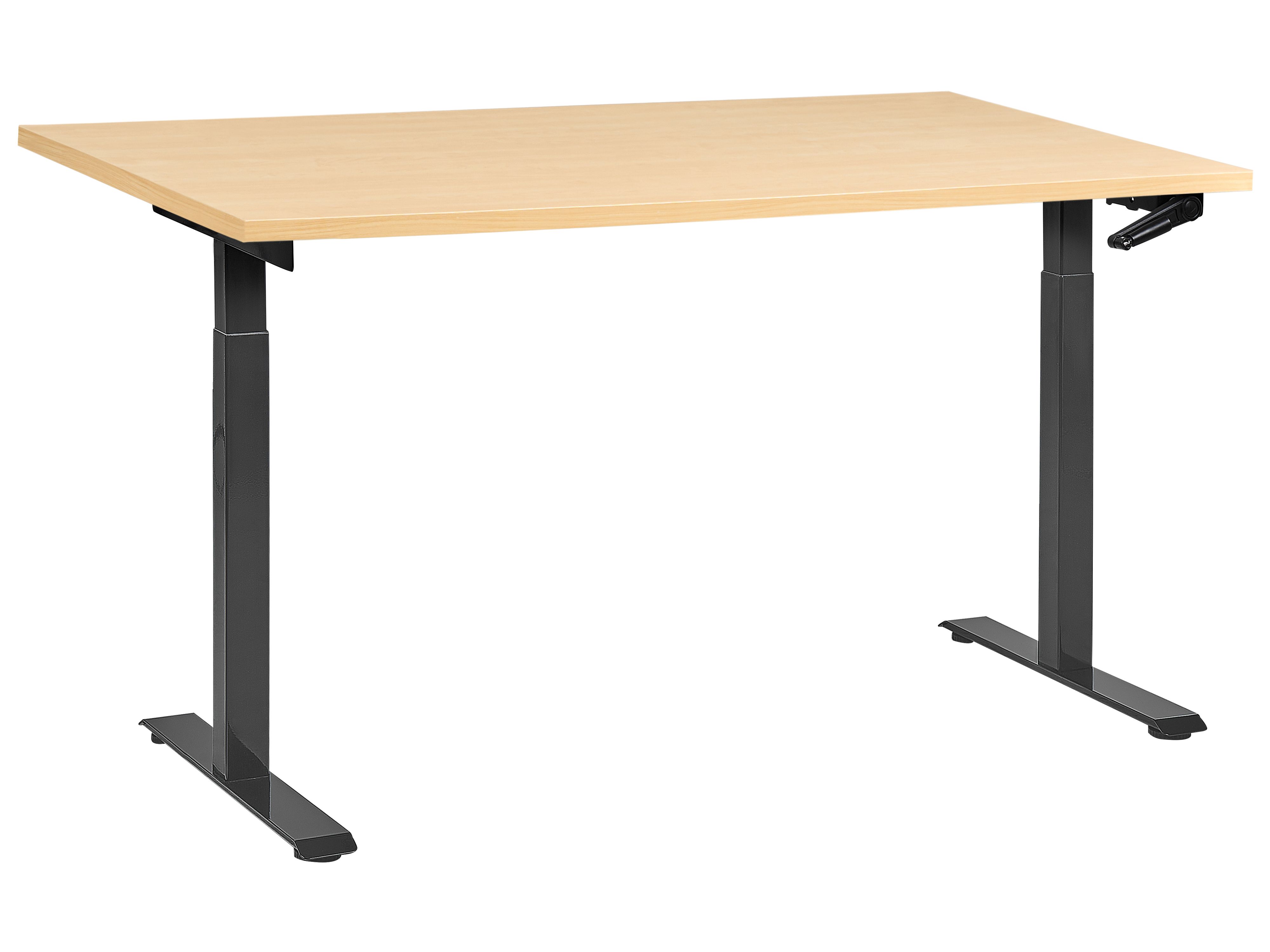 Manual Adjustable Standing Desk DESTINES Black/ Light Brown 160 cm 72 cm