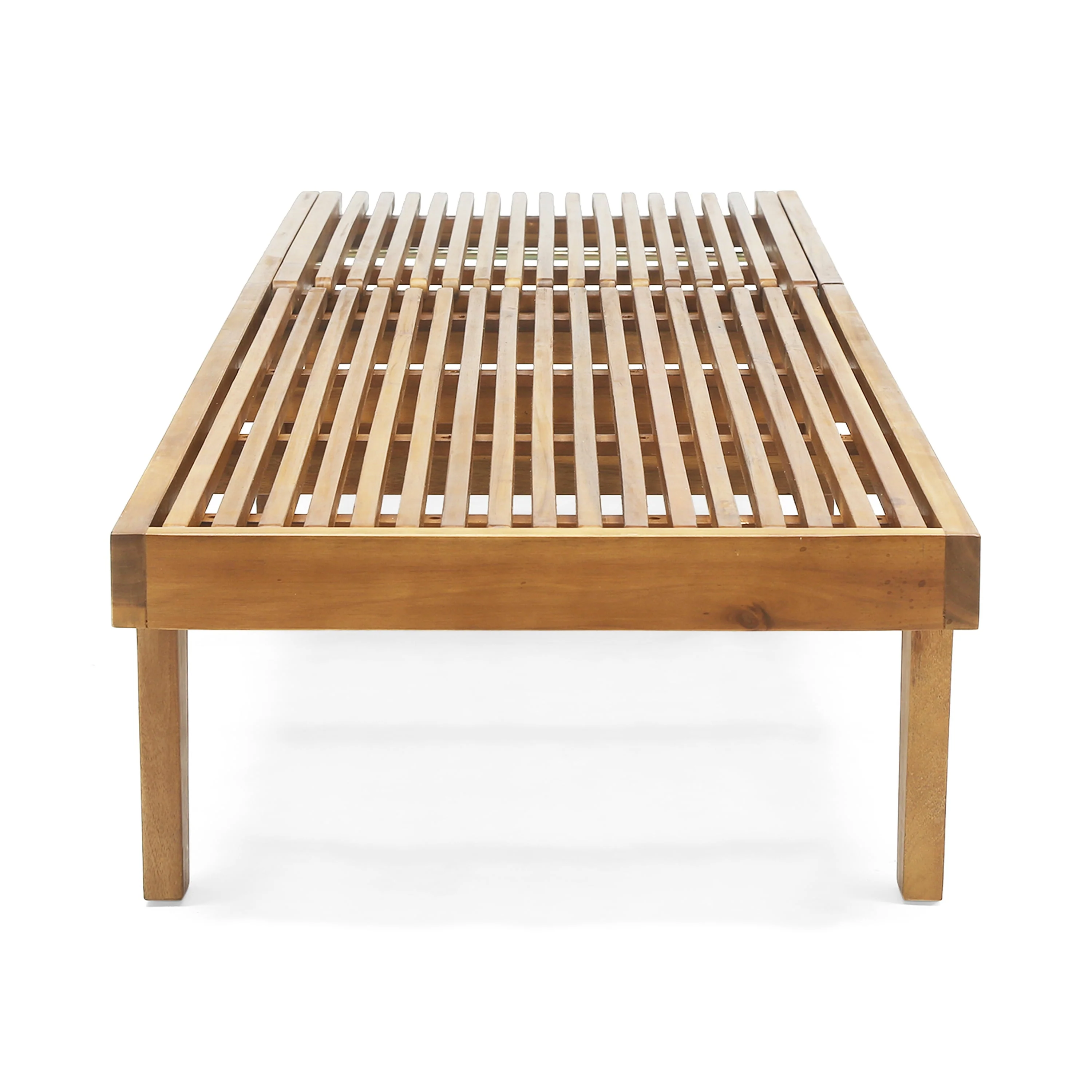 Maddison Outdoor Wooden Chaise Lounge, Teak Finish - Image 5