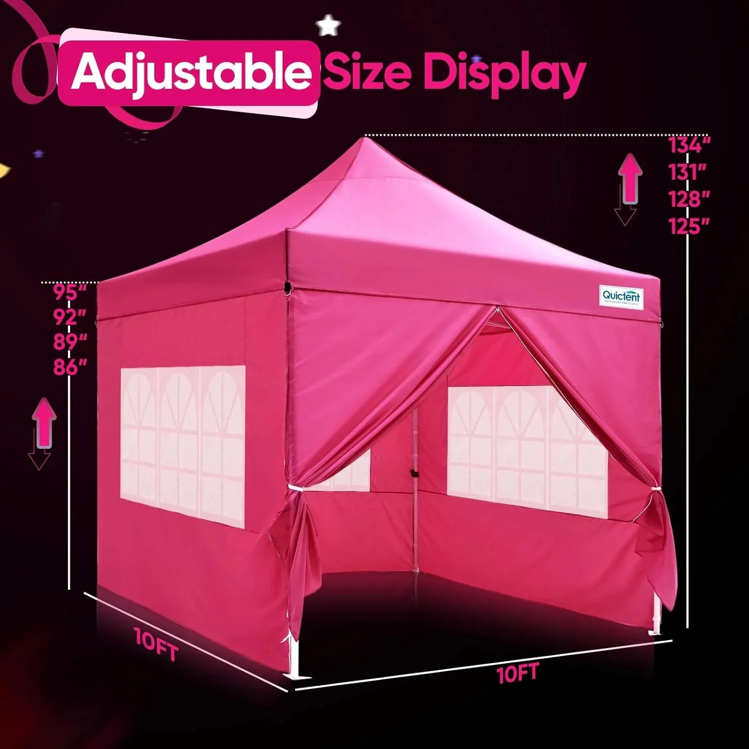 Quictent 10 x 10 ft Pop-Up Canopy Tent With Reflective Top, Fluorescent Rope And Vented Top - Image 35 Quictent 10 x 10 ft Pop-Up Canopy Tent With Reflective Top, Fluorescent Rope And Vented Top - Image 35