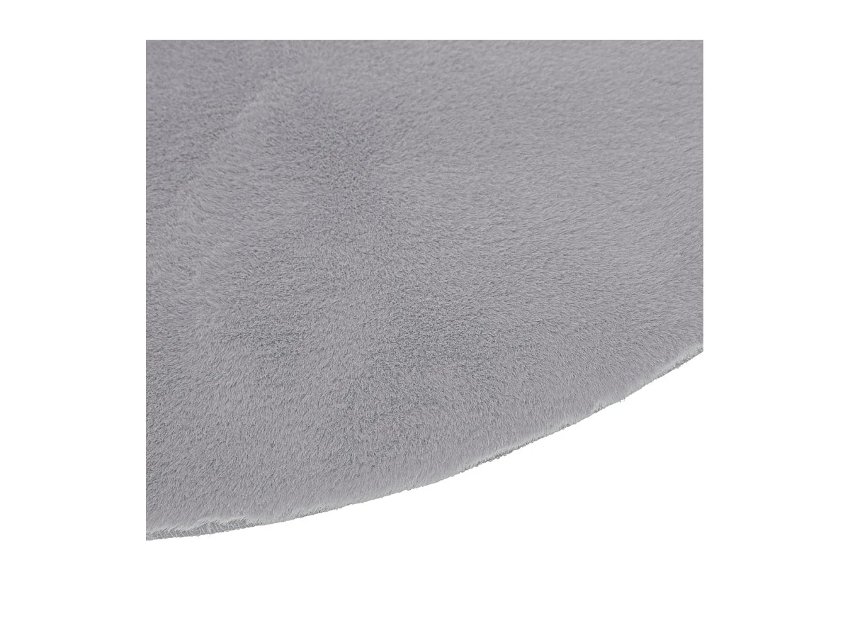 Tapis en Fourrure Grise Extra Doux D 80 cm