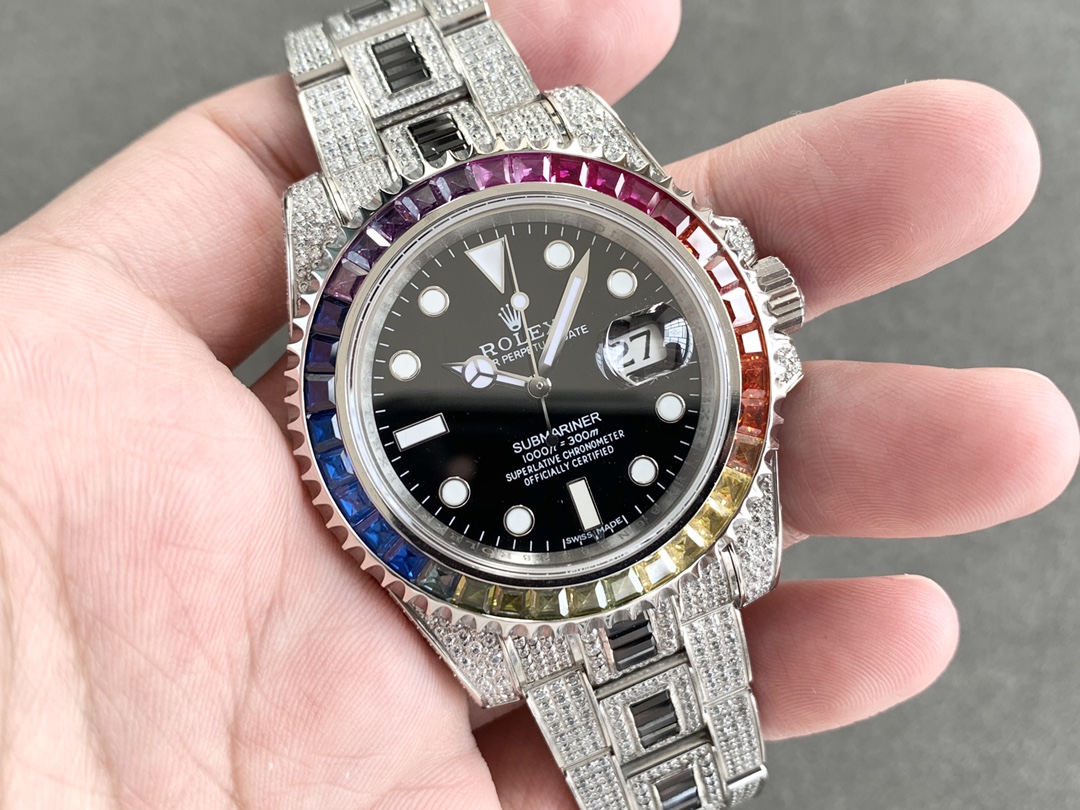 Rolex Submariner Special Diamonds - Iridescent Diamonds - All Diamonds - 40mm(1:1 replica) - Elite Watch Atelier
