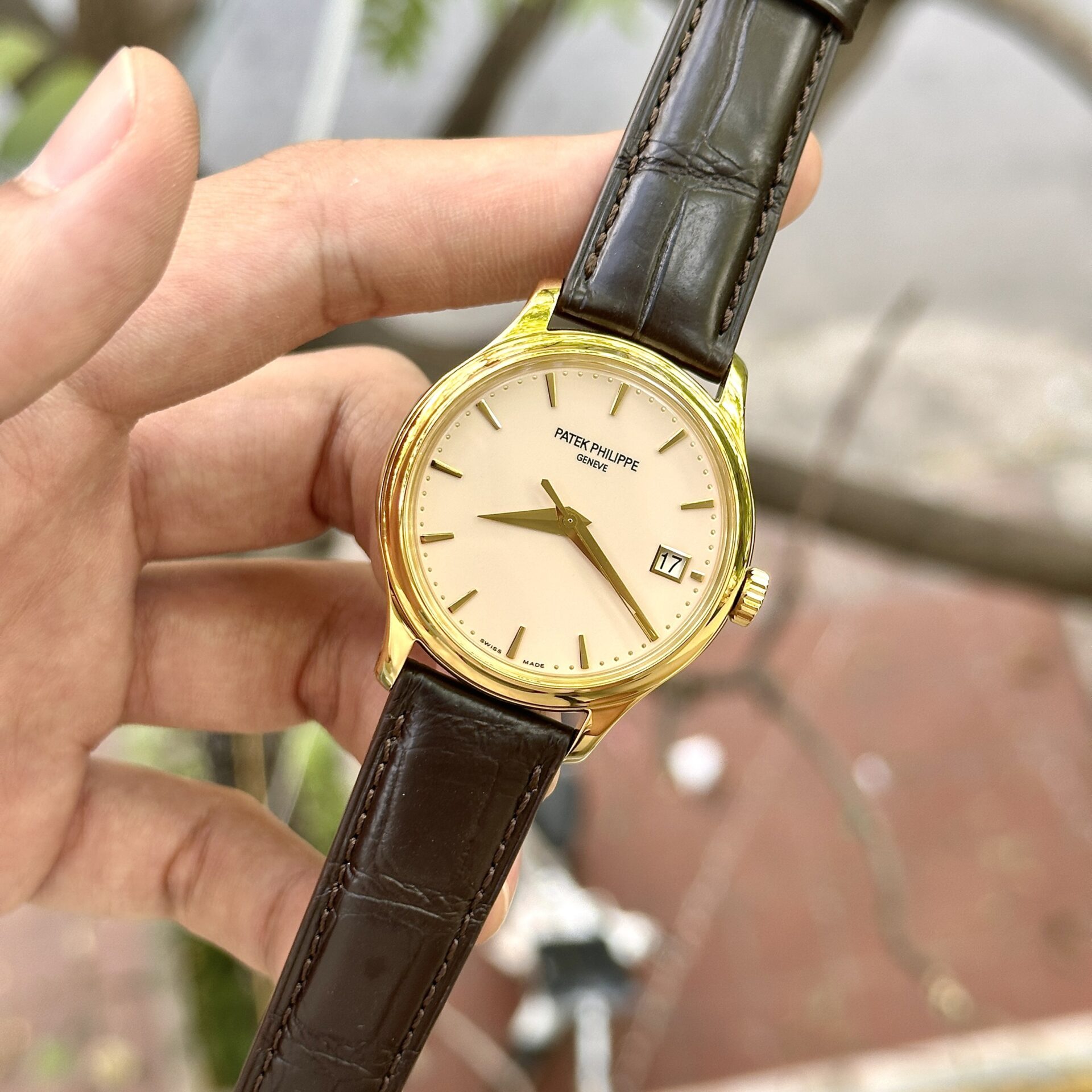 Patek Philippe Calatrava 5227J Replica Watch Leather Strap 3K Factory 39mm - Top club