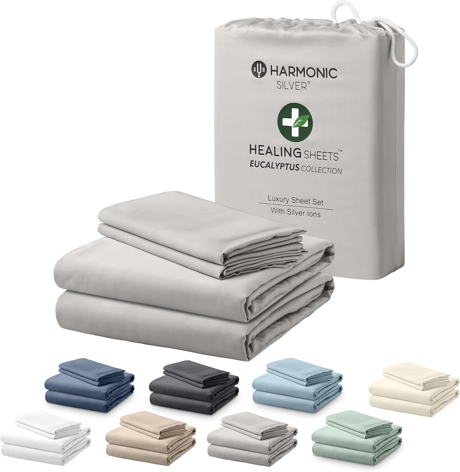 Eucalyptus Collection King Size Sheet w/Silver Ions | 100% Tencel | Ultra Soft | Cooling for Hot Sleepers | 18