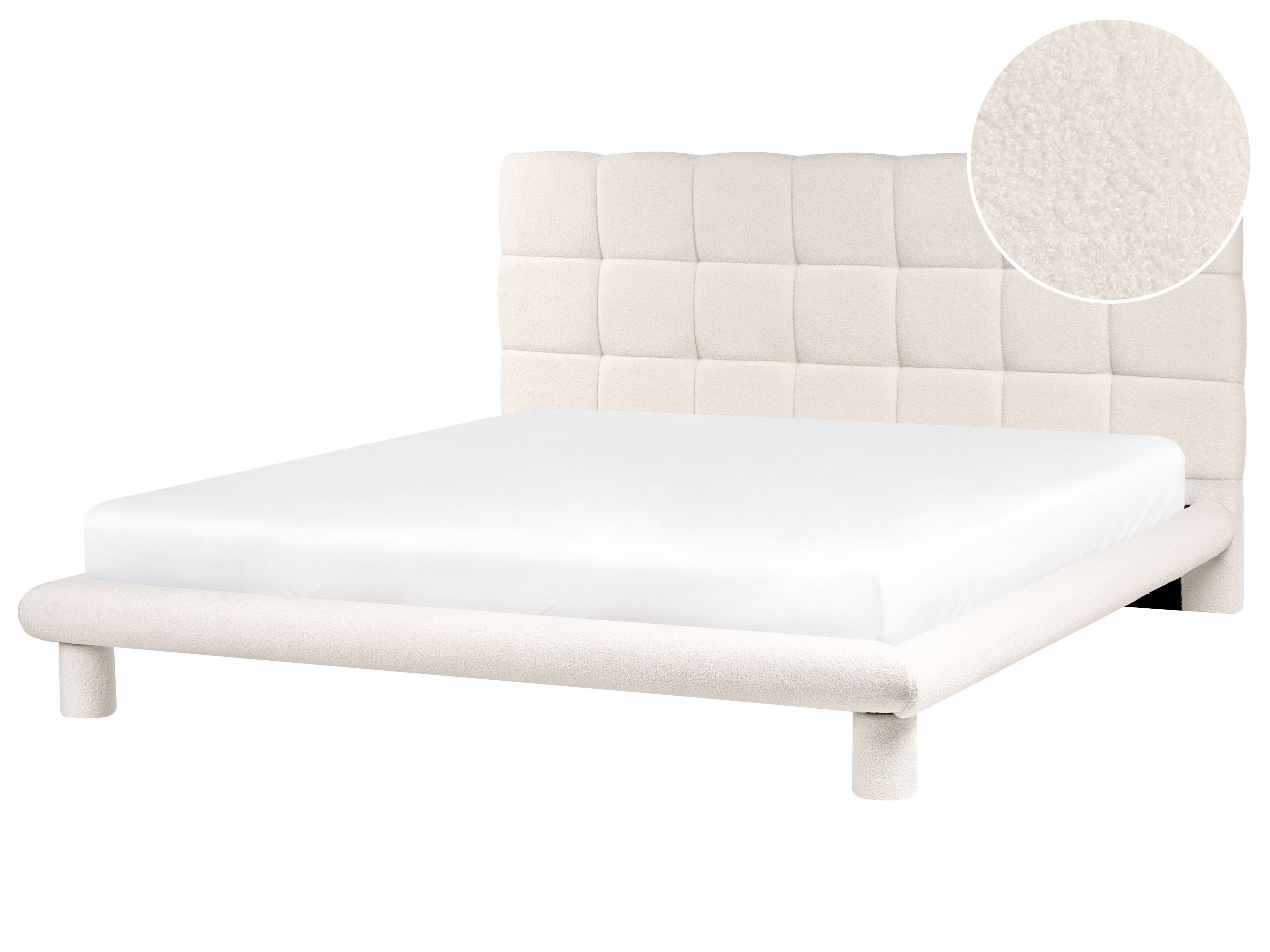 Bed Boucle CRESSAT 180 x 200 cm (EU Super King) Off-White