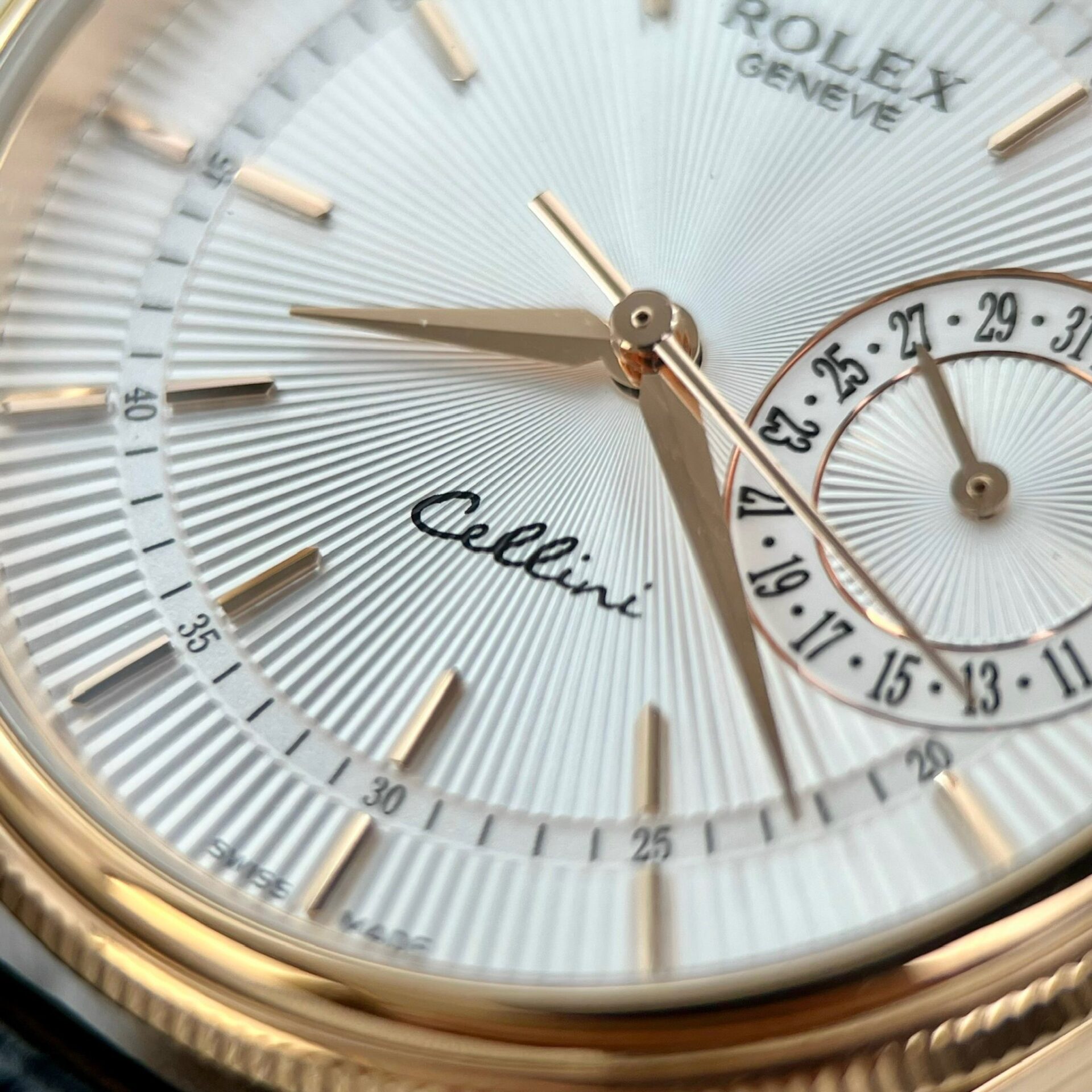 Rolex Cellini Date 50515 Gold Wrapped Replica Watch Leather Strap 39mm - Top club