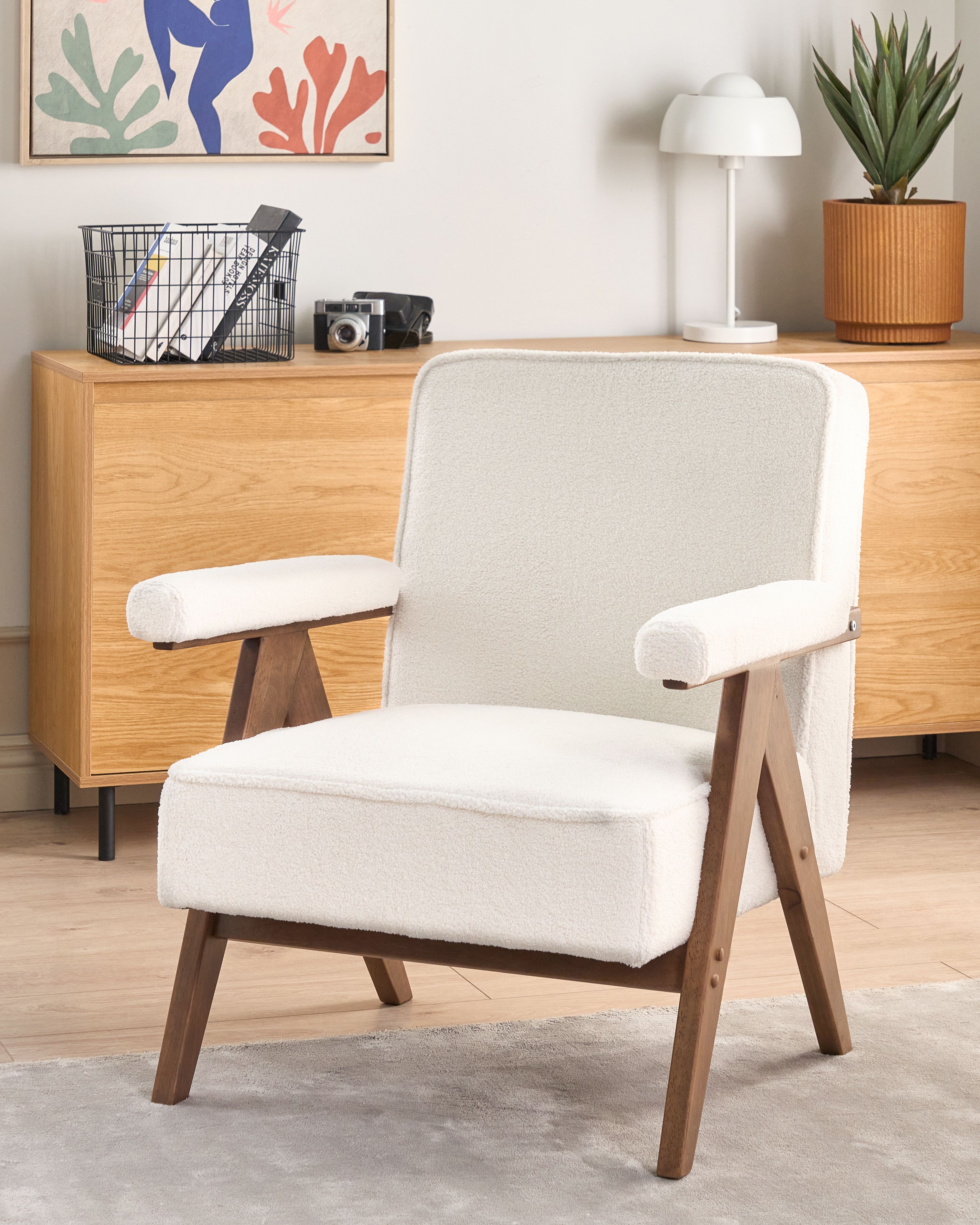 Armchair EVJE Boucle Off-White