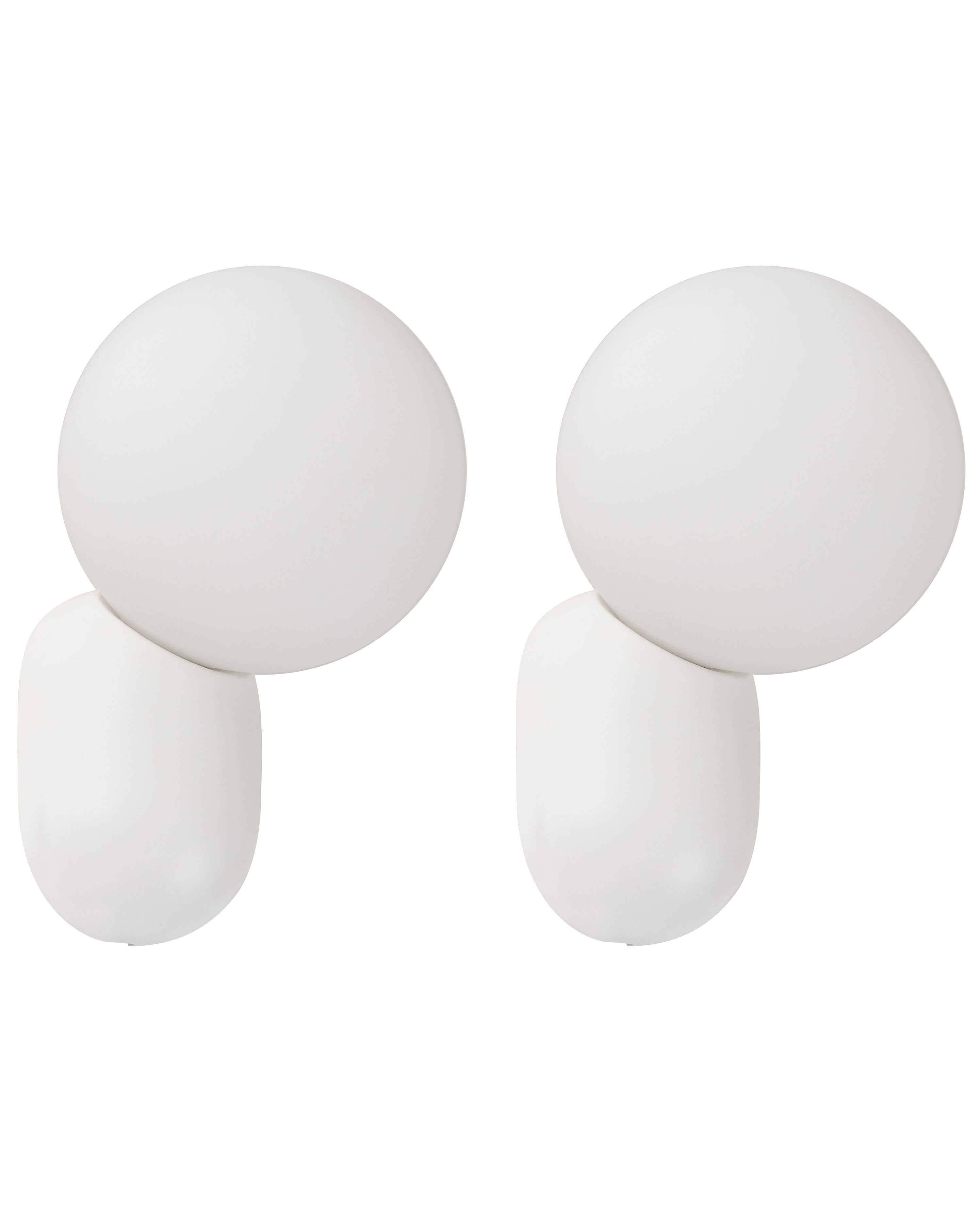 Set of 2 Wall Lamps HELME White