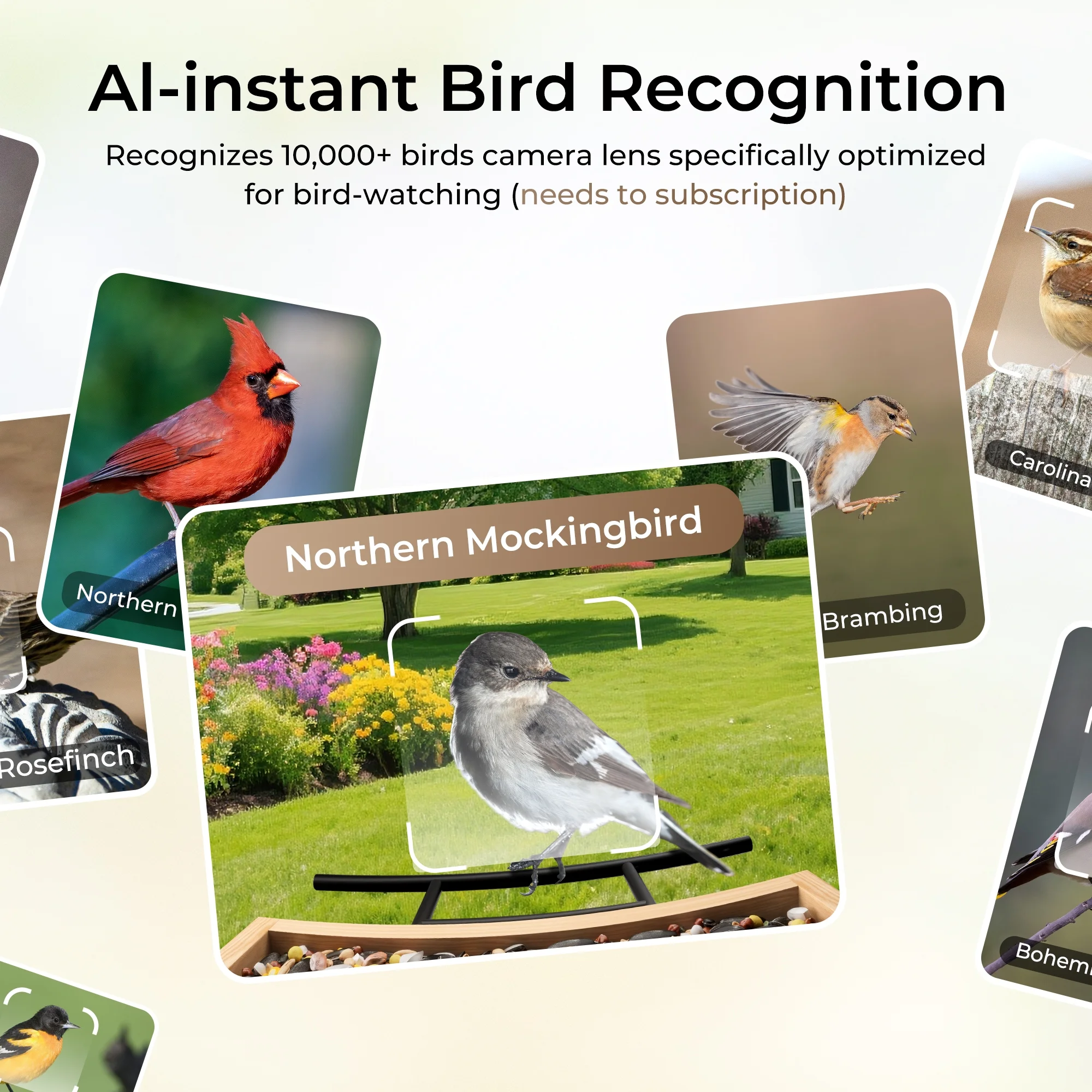 TT Nature Bird Feeder with Camera, AI Identify 10,000+ Species, Auto Capture, Real-Time Notifications, Upgraded for Bird Watching with Solar Panel, Perfect Gift for Bird Lovers - Image 3