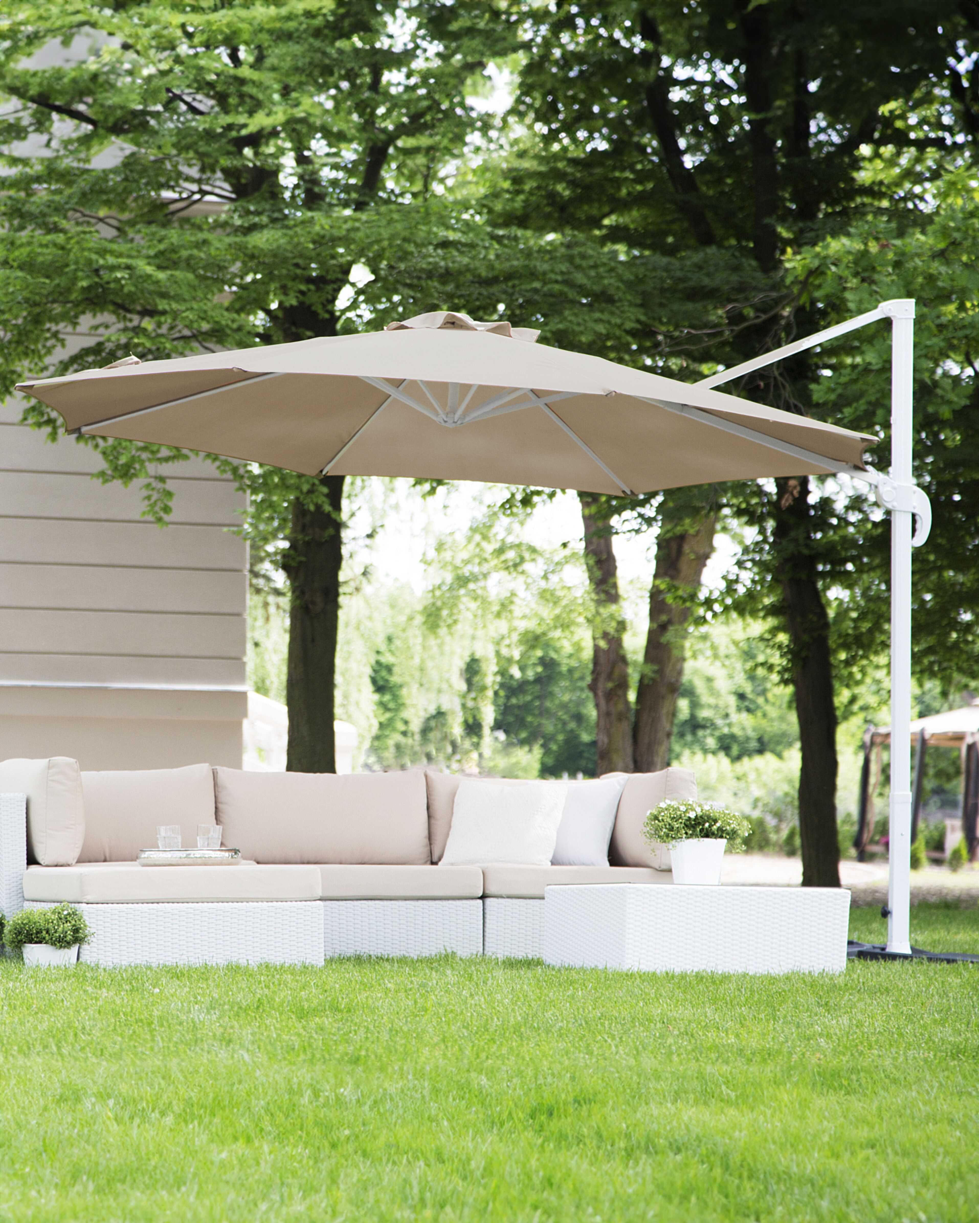 Cantilever Parasol 300 cm SAVONA Sand Beige Beige