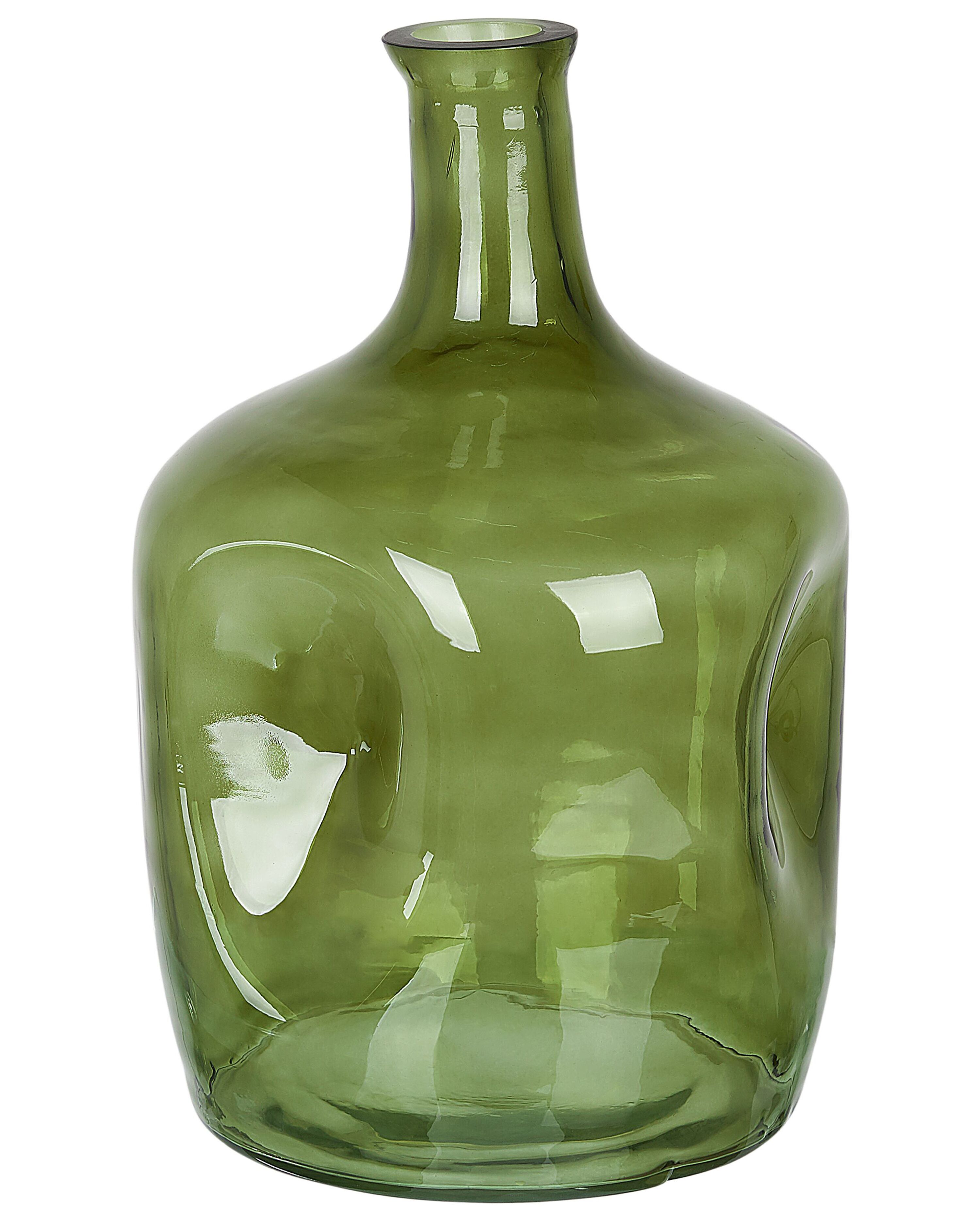 Flower Vase KERALA Glass 30 cm Olive Green