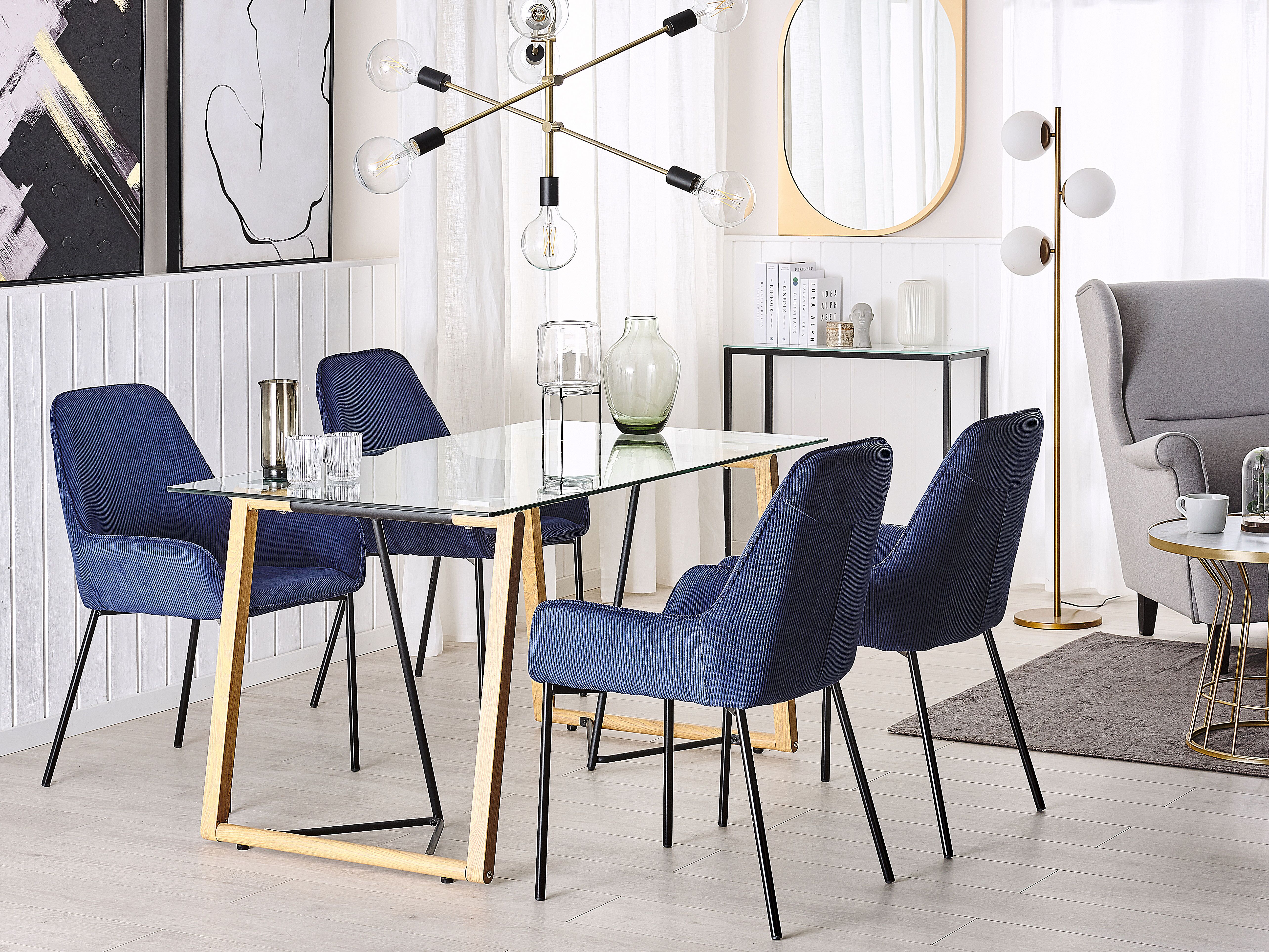 Dining Table TACOMA Light Brown 140 cm 80 cm Tempered Glass