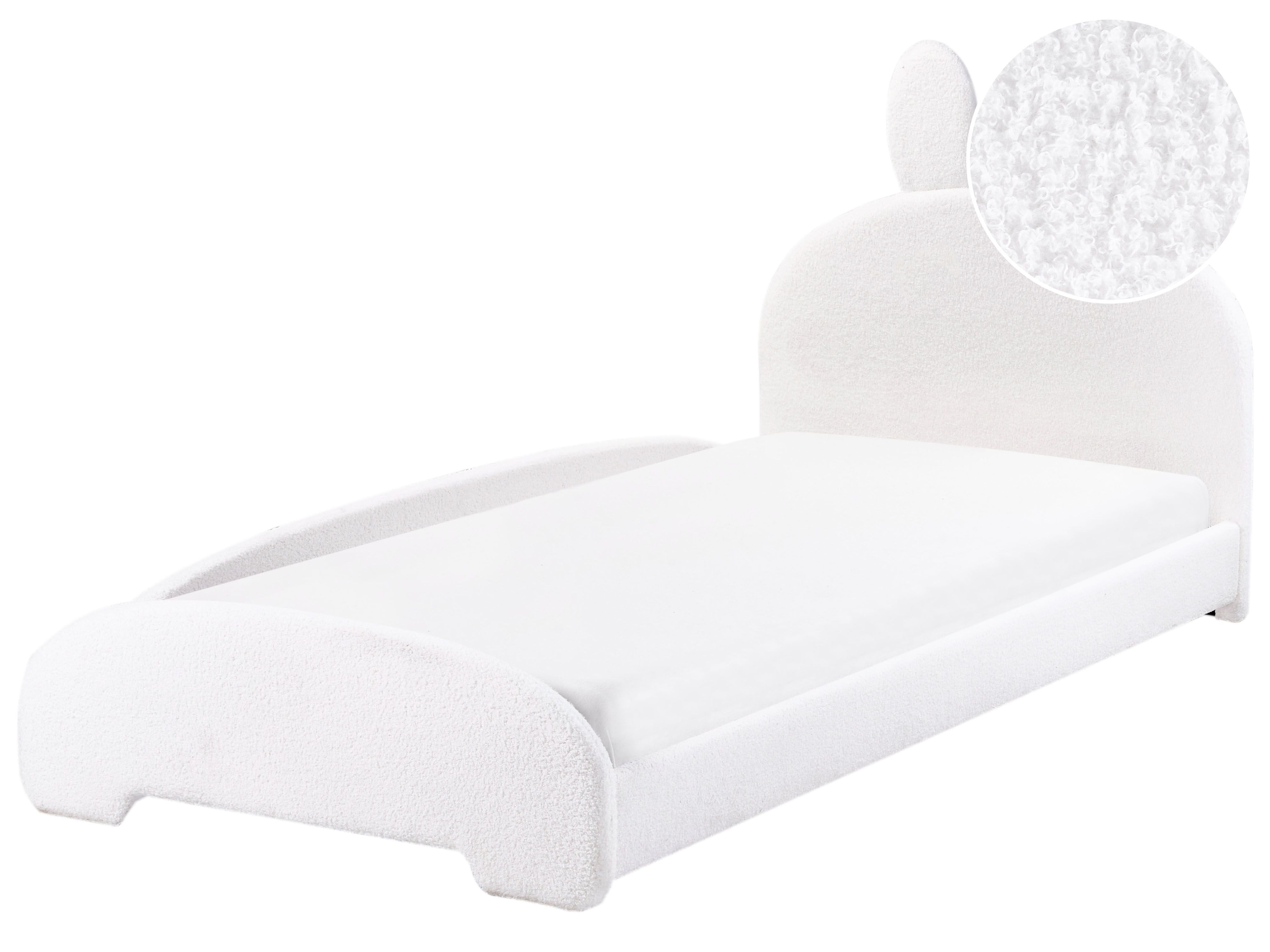 Kids Bed Rabbit Boucle PERROS 90 x 200 cm (EU Single) Off-White
