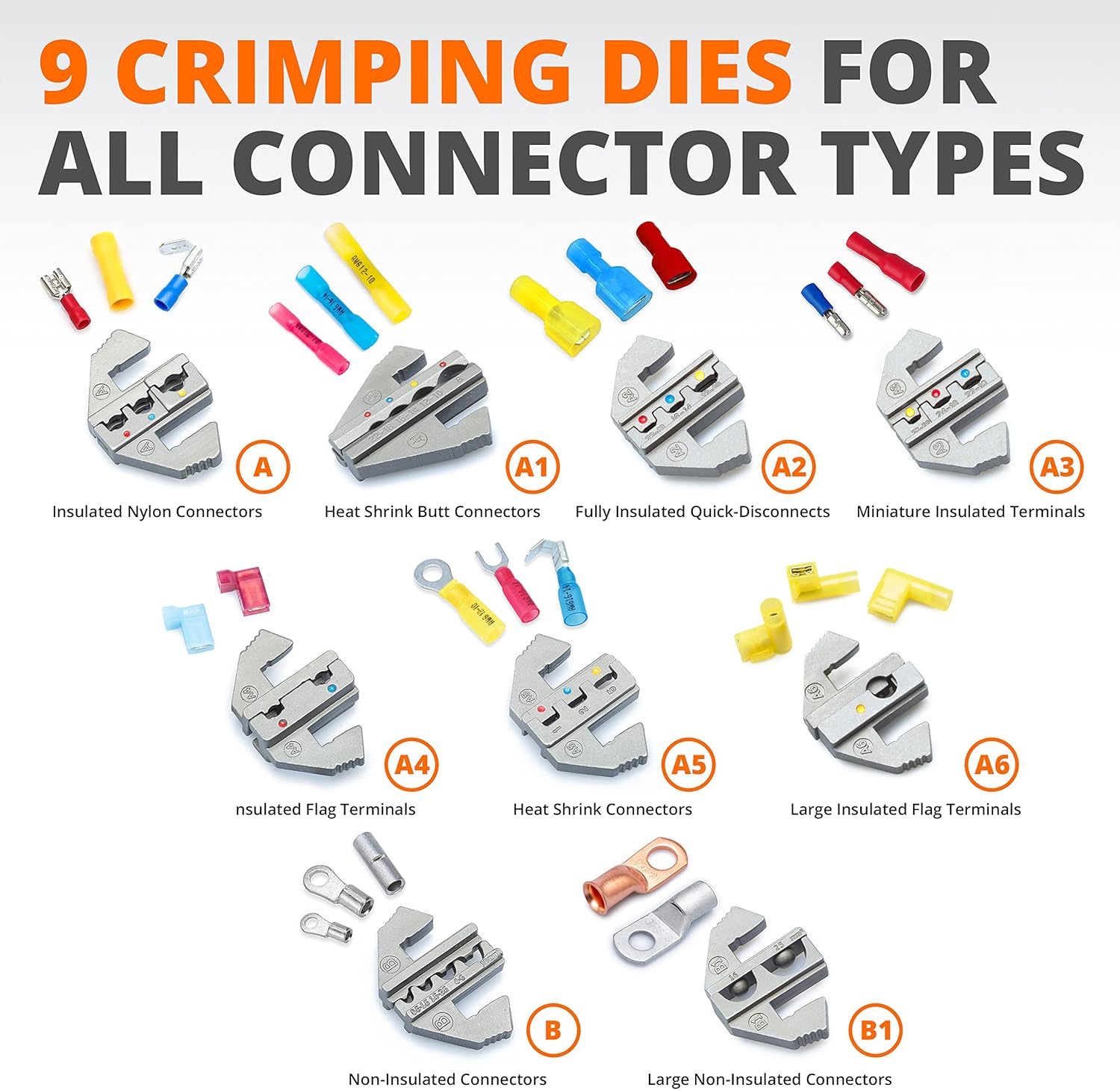 Wirefy Crimping Tool Set 11 PCS - High Leverage Wire Crimper 9