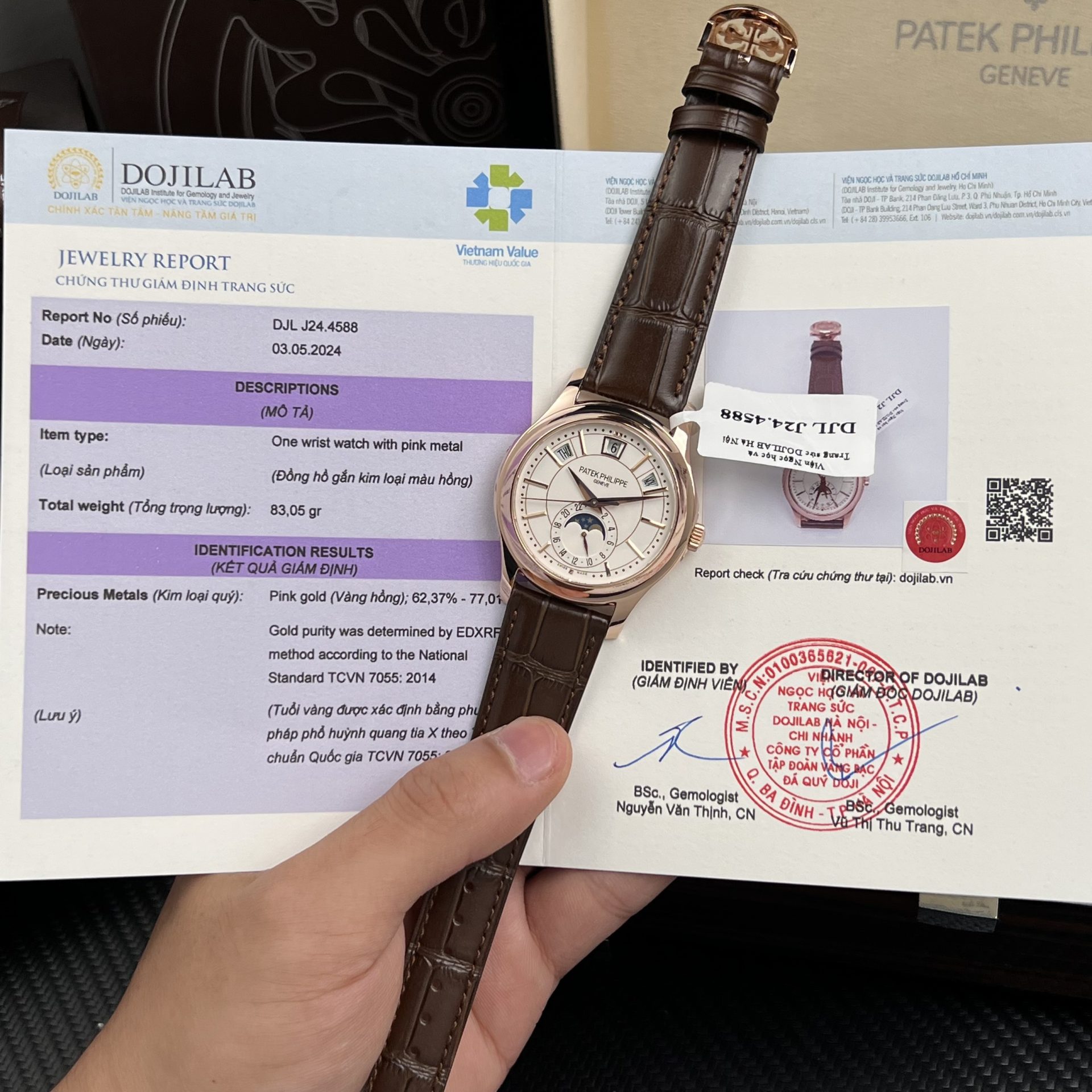 Patek Philippe Replica 1:1 Watch 5205R 18K Rose Gold Wrapped Men White Face 40mm - Elite Watch Atelier