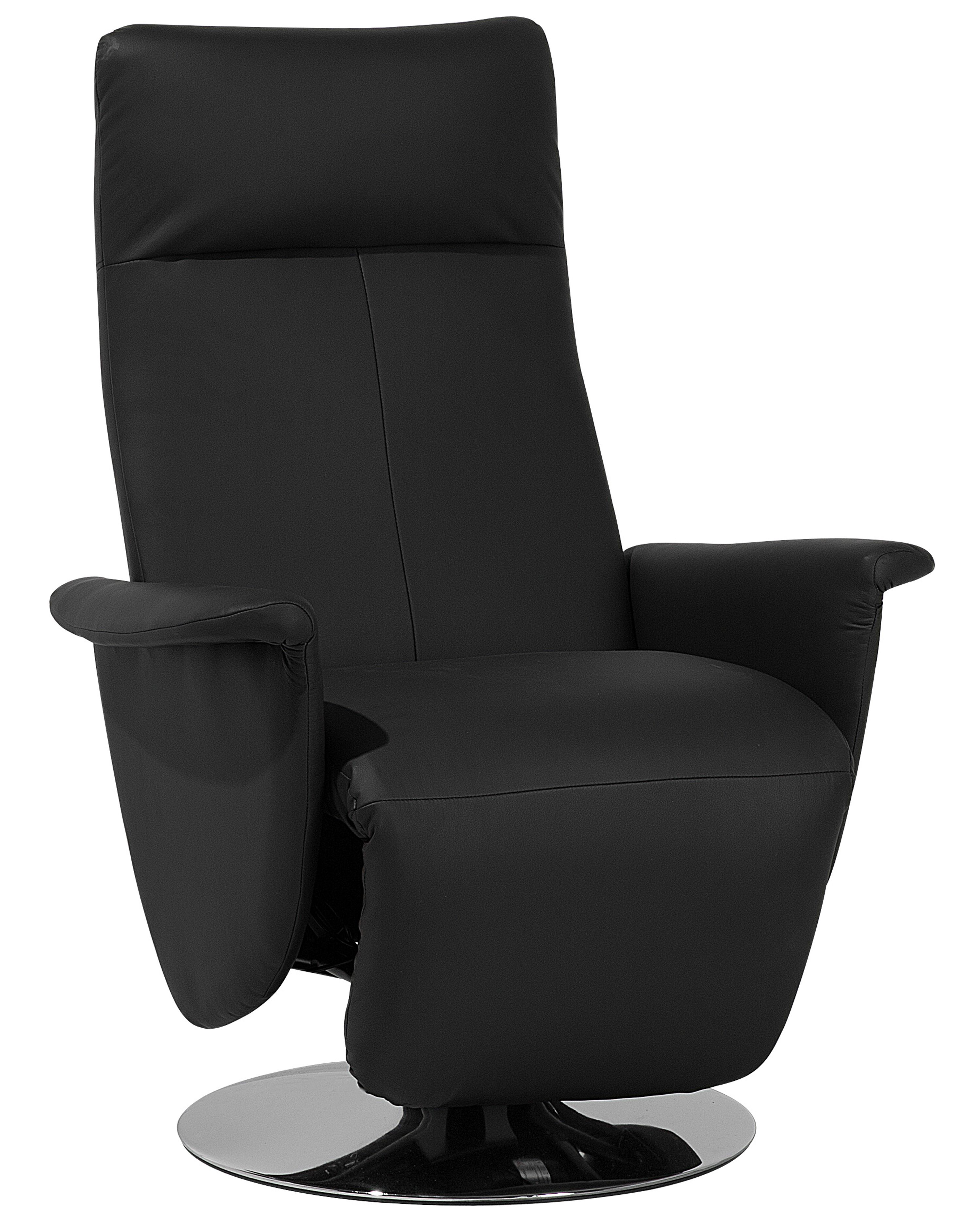 Recliner Chair PRIME with Footrest Faux Leather Black