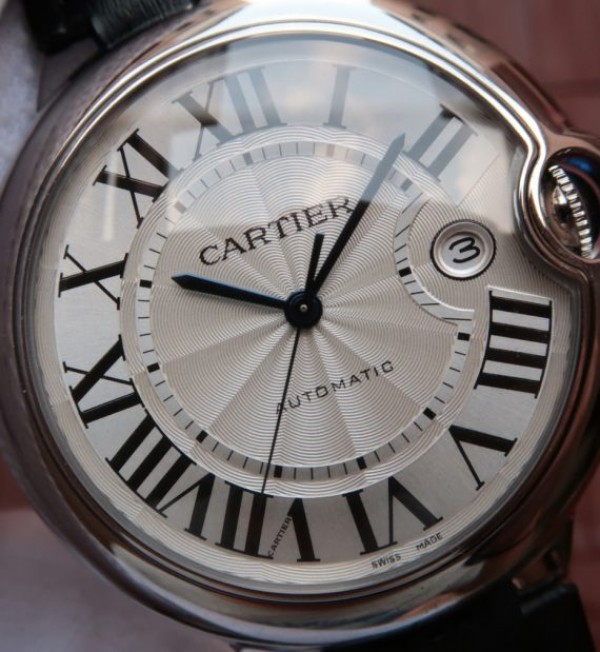 Replica Cartier JF Ballon Bleu 42mm White Textured Dial Black Leather Strap MIYOTA9015 - Top club