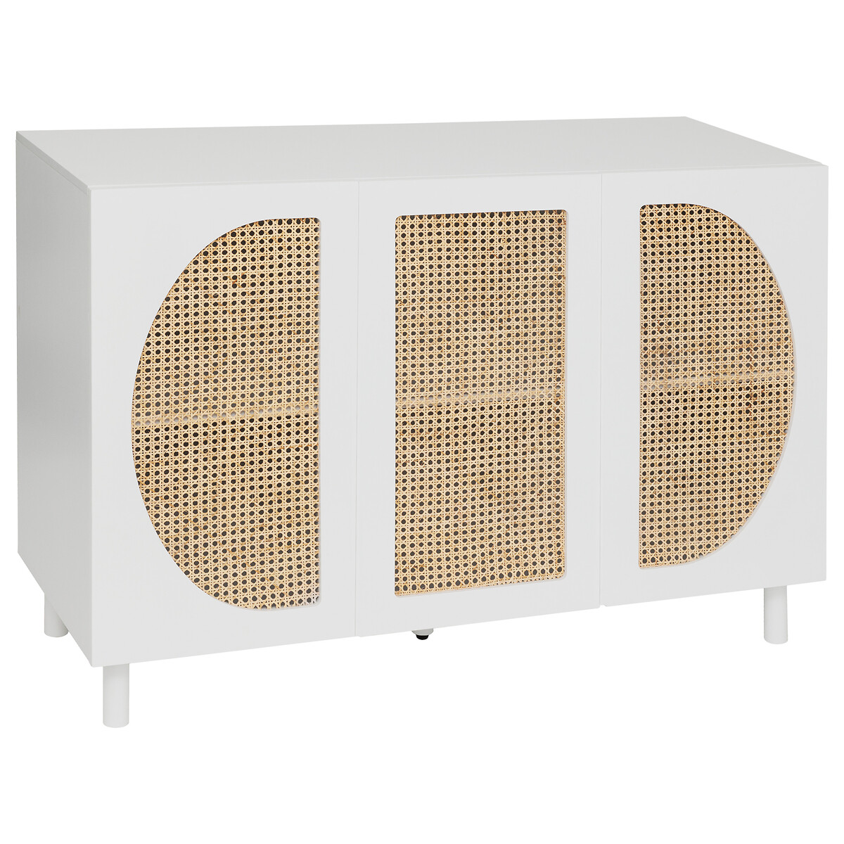 "Cabras" 3-door sideboard White, Rattan, 120x85cm