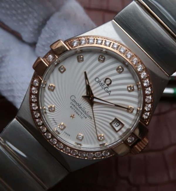 Replica Omega V6 Constellation 123.20.35 SS White Textured Dial - Top club