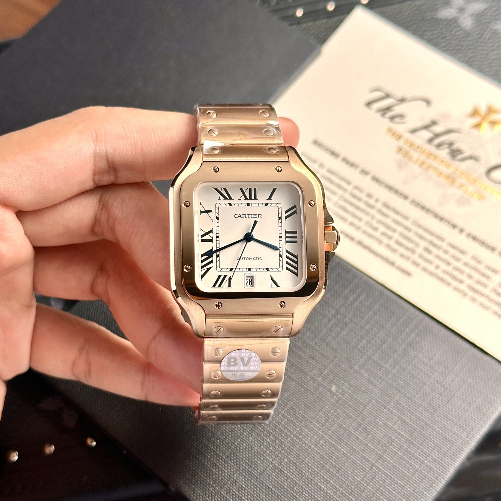 Cartier Santos Replica Watch Rose Gold BV Factory 39.8mm - Elite Watch Atelier