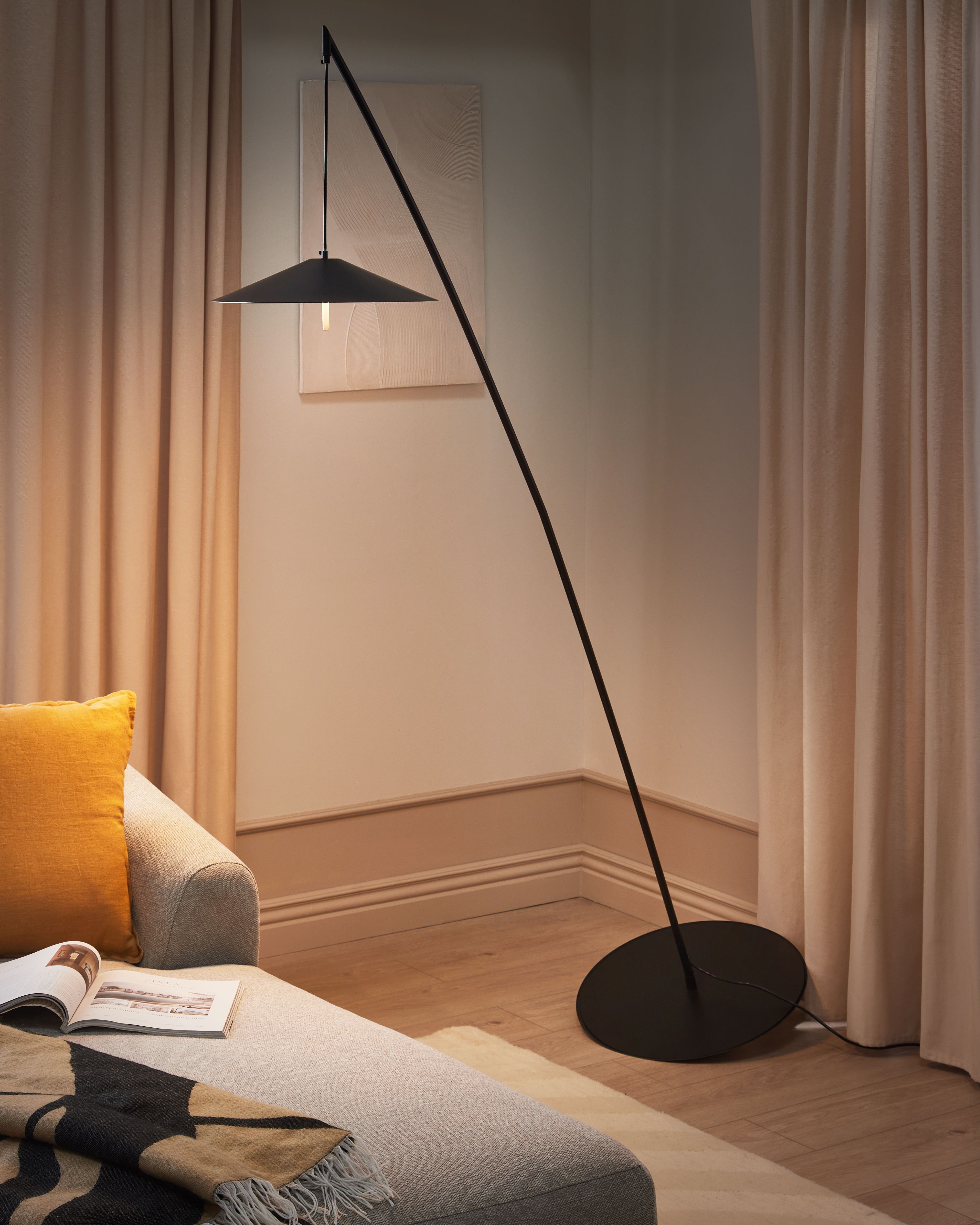 LED Floor Lamp COMALIE Metal Black