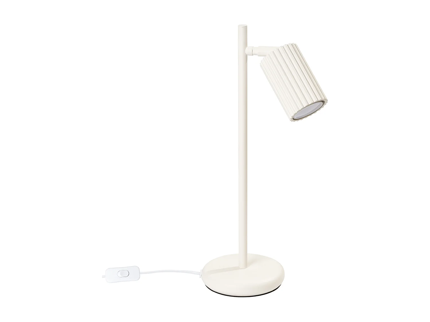 Lampe De Bureau Karbon Minimaliste En Aluminium - 1 Sources Lumineuses - L.14,5 X H.43 Cm - Beige