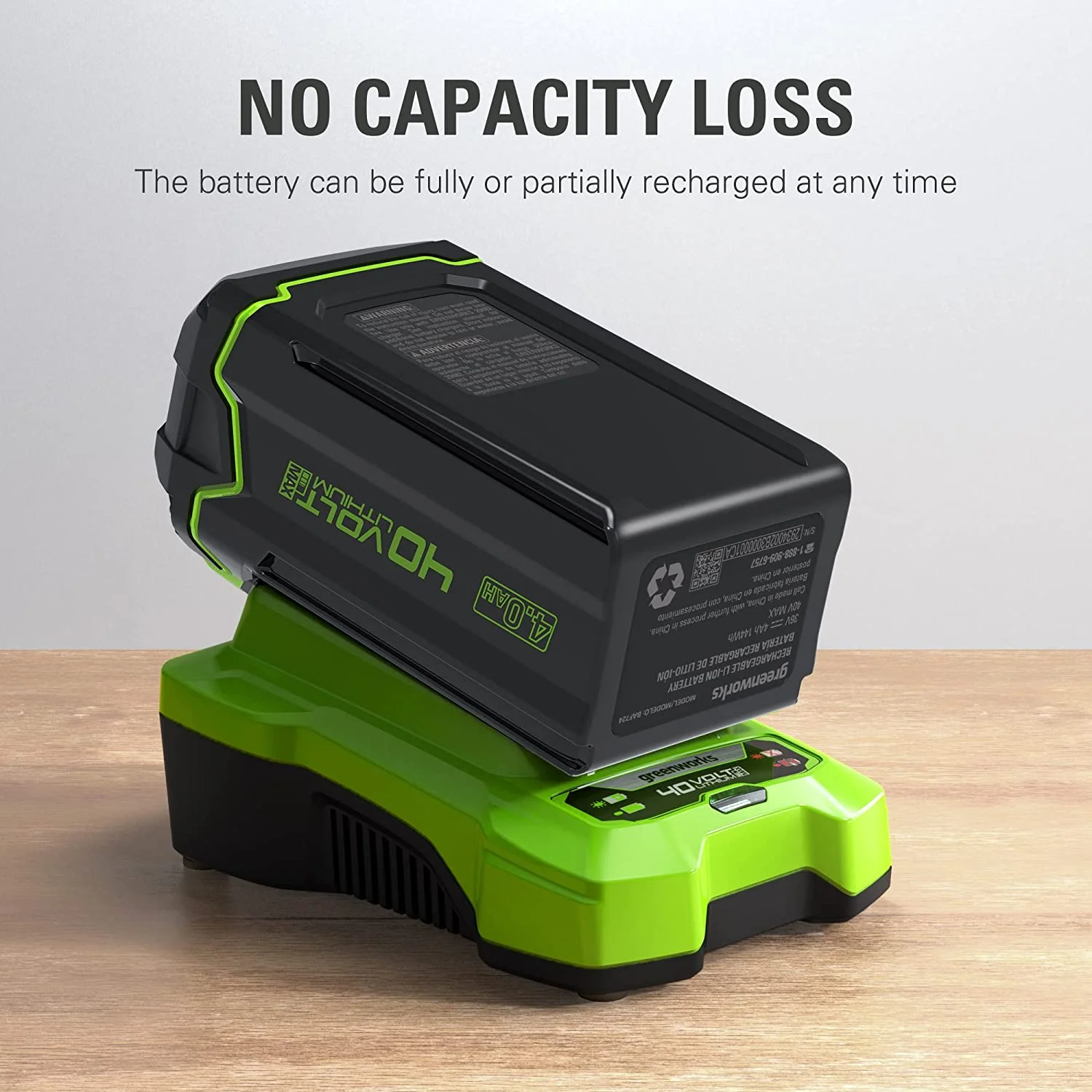 Greenworks G-MAX 40V 4.0 Ah Lithium-Ion Battery, High Performance, Fade-free Power - Image 4