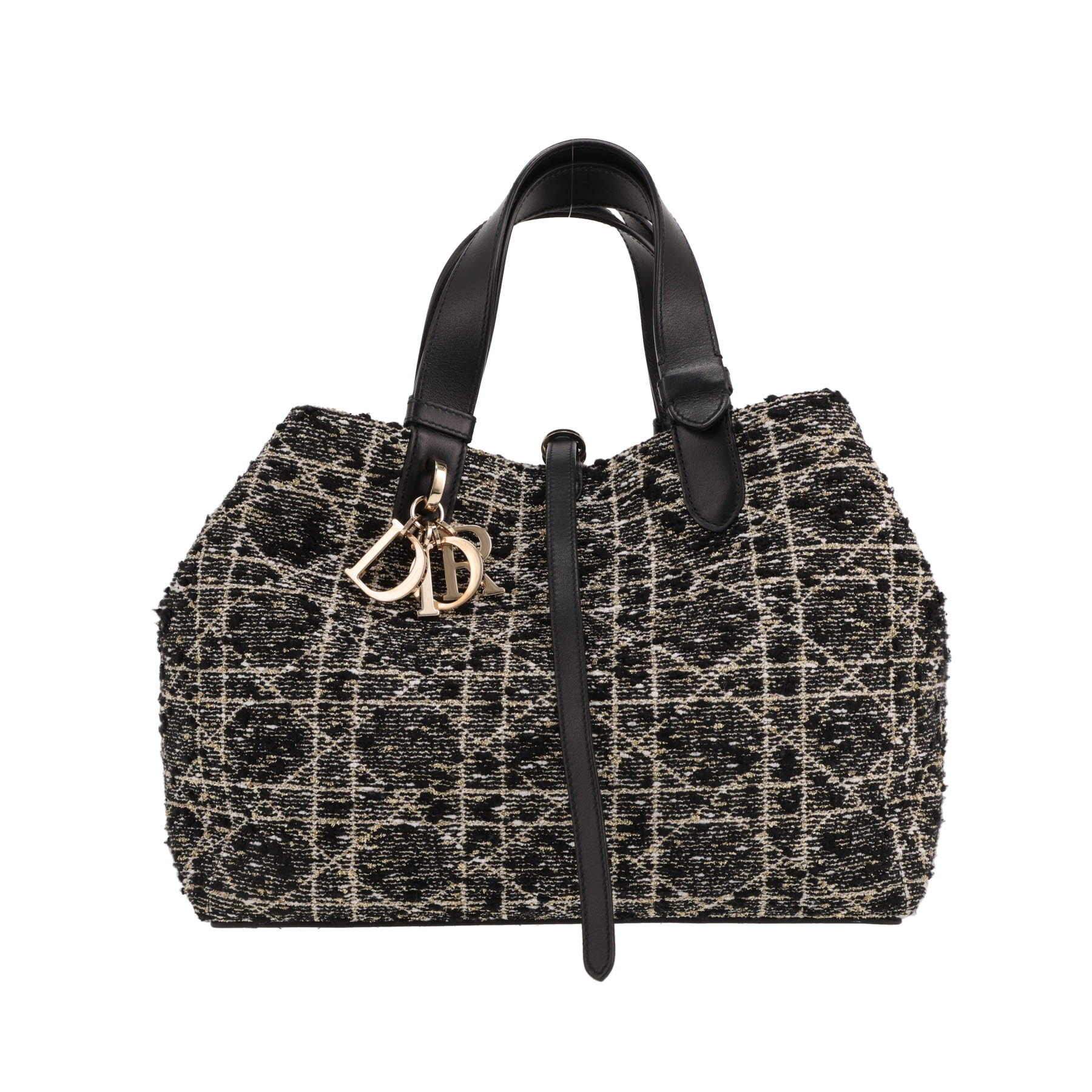 Dior Toujours handbag in black and gold tweed and black leather1:1High-quality replica