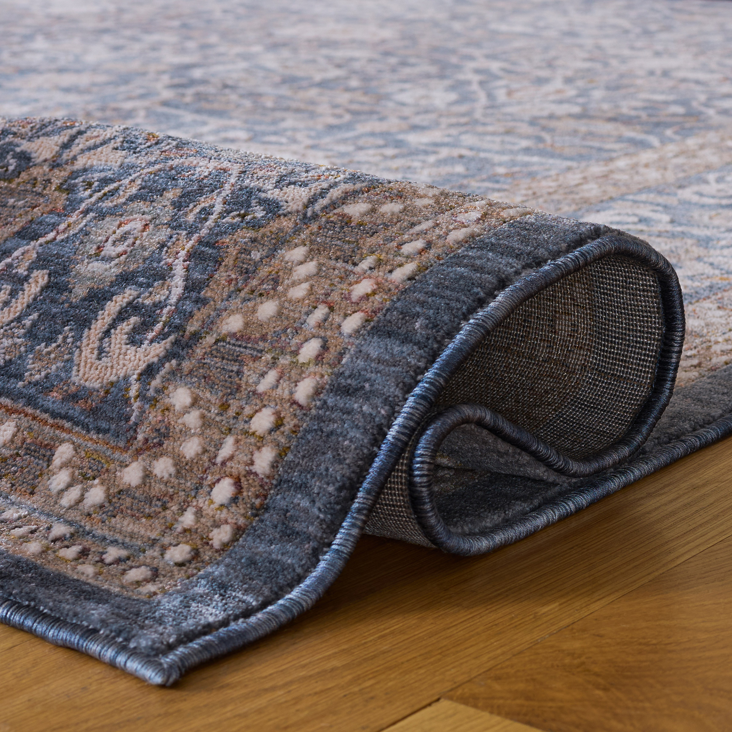 Safavieh Sutton Runner Rug, Navy Beige, 2’2” x 8’ - Image 3