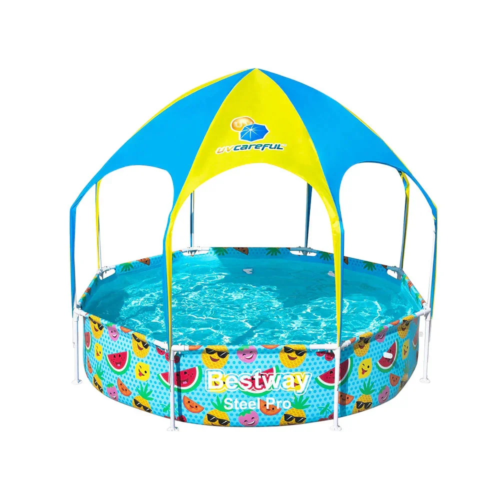Bestway Kids Above Ground Pool With UPF 40+ Canopy, 244x51cm Steel Frame - Image 2 Bestway Kids Above Ground Pool With UPF 40+ Canopy, 244x51cm Steel Frame - Image 2