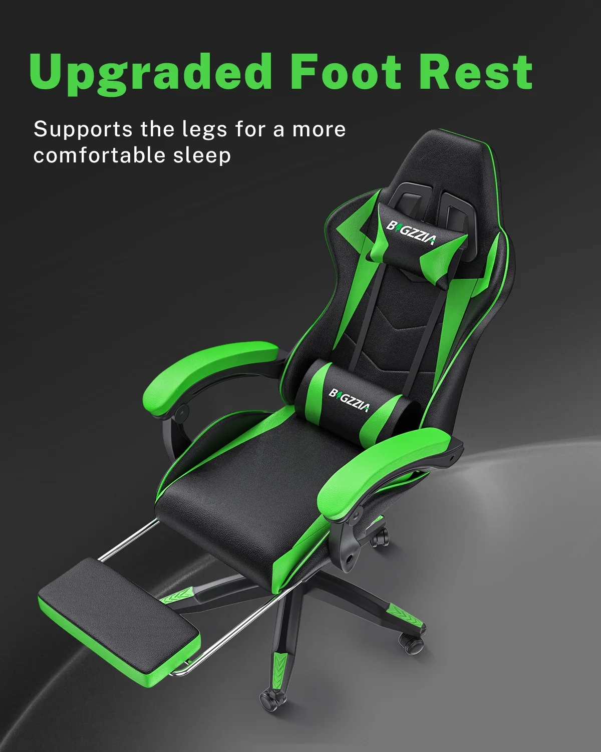 Bigzzia Gaming Chair with Footrest, Gaming Chair for Adult with Headrest and Lumbar Support,Red - Image 80