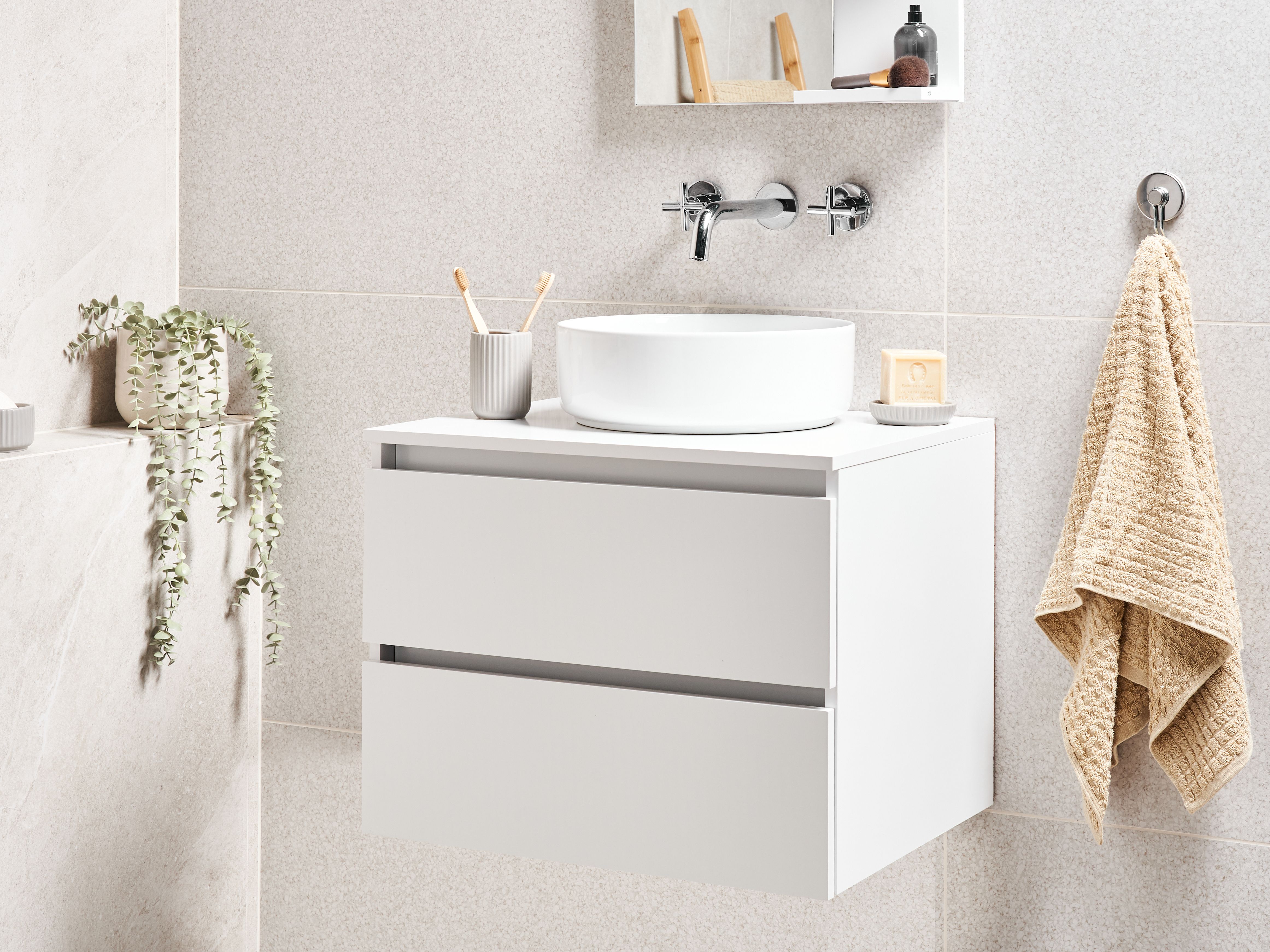 Wall Mounted Vanity Unit SERRA 60 cm White