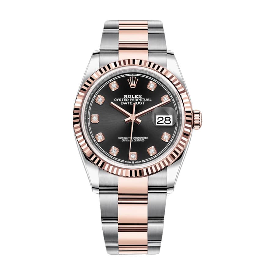 Rolex Datejust 126231 Black With Diamond Dial Replica - Elite Watch Atelier