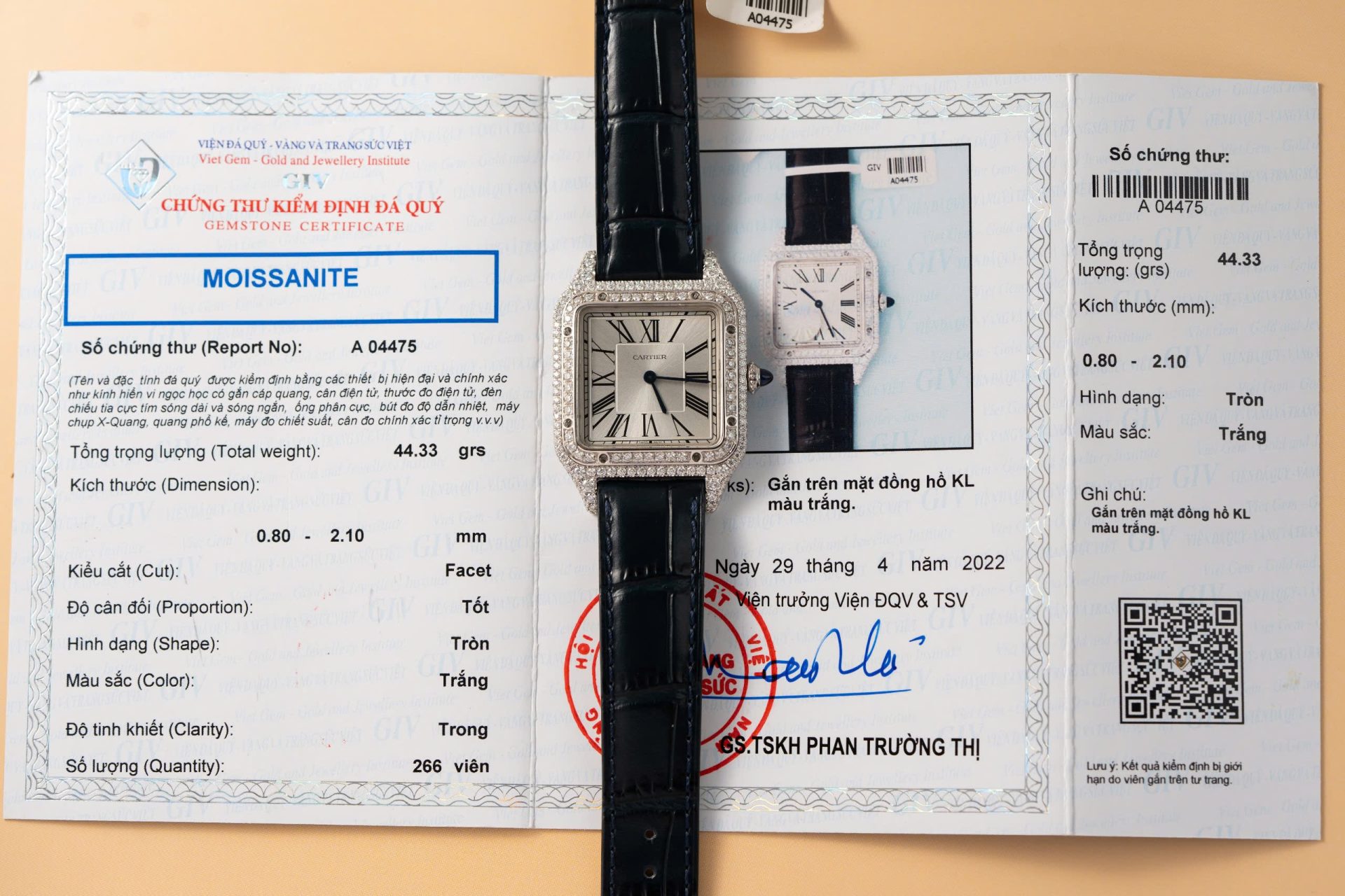 Cartier Replica 1:1 Watch Santos Dumont Large With Full Moissanite Diamond Hong Kong 42mm - Top club