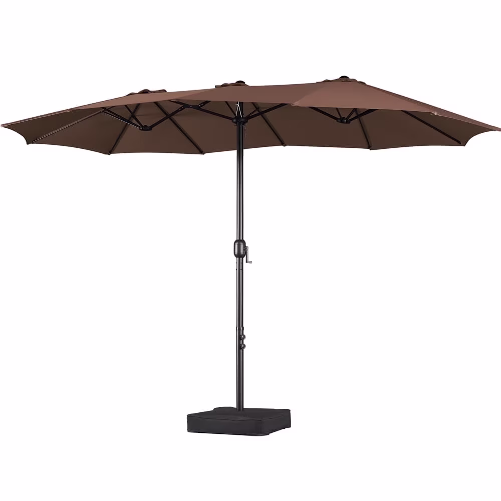 Topeakmart 13ft Patio Parasol Canopy with Crank, Tan - Image 10