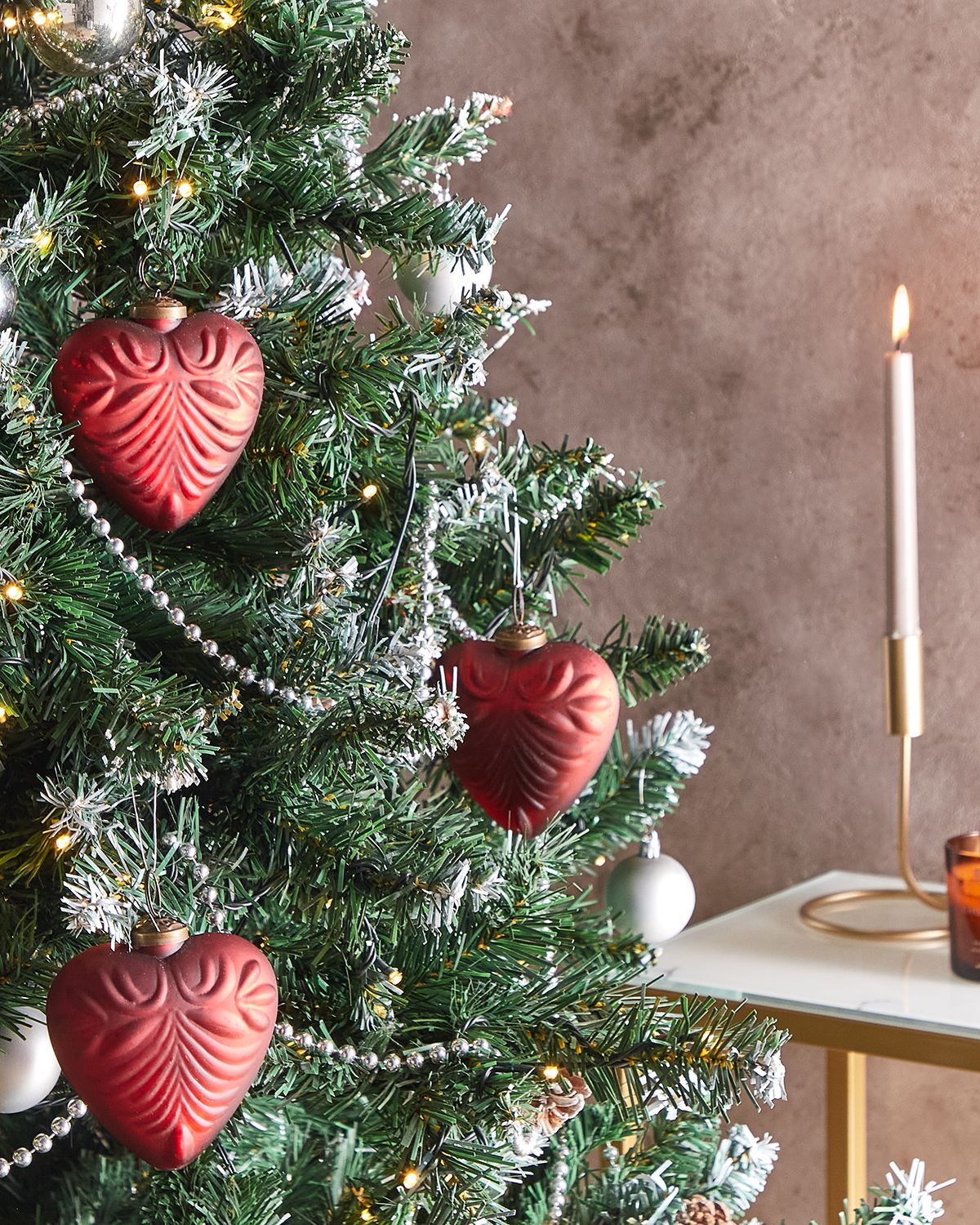 Set of 8 Baubles FERIABLE Glass Red