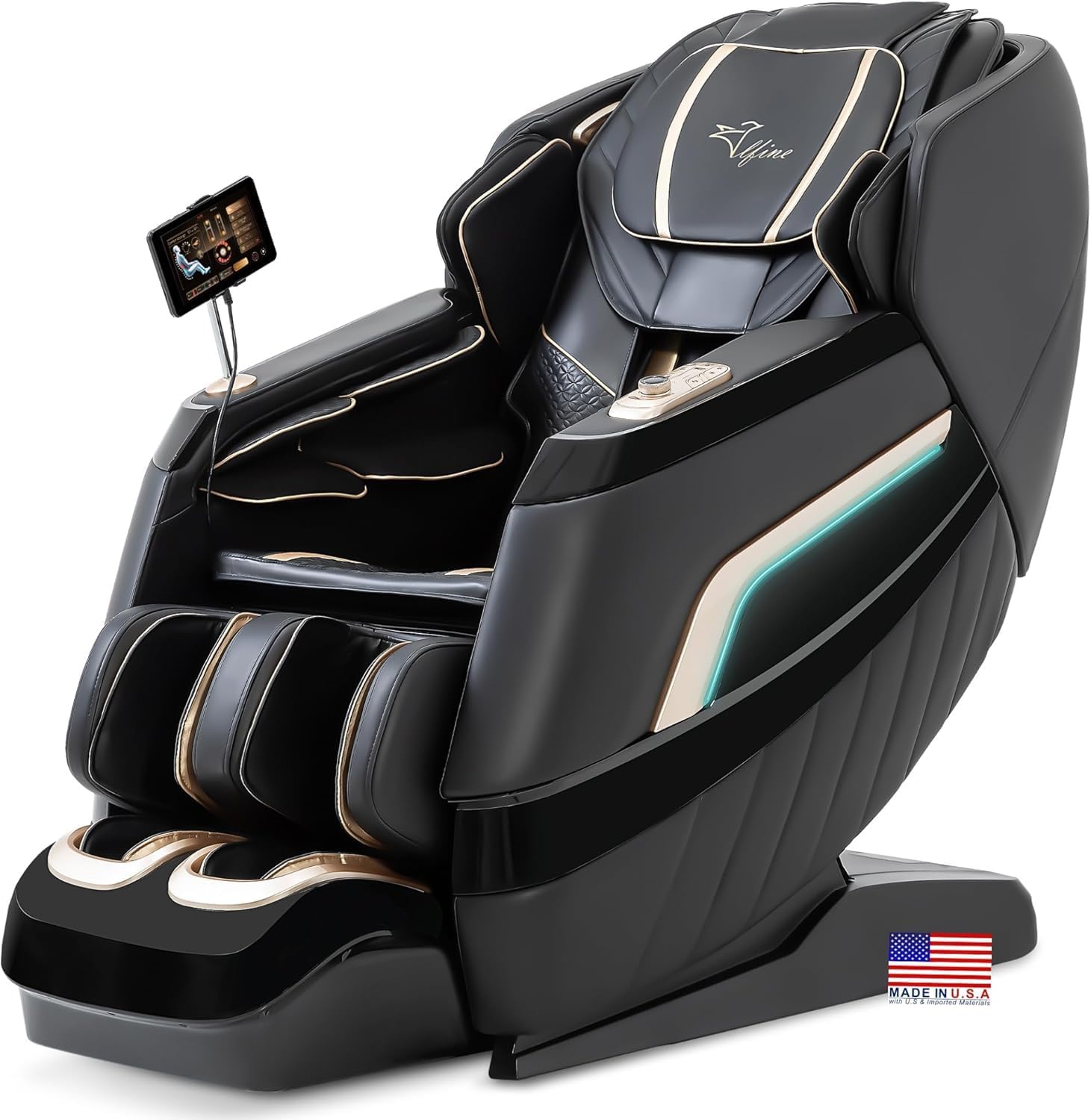 Alfine A66 4D Full Body Massage Chair – Made in The U.S.A. with U.S. & Imported Material  SL Track  Yoga Stretch  Zero Gravity  AI Voice Control  Heating  Automatic Footrest