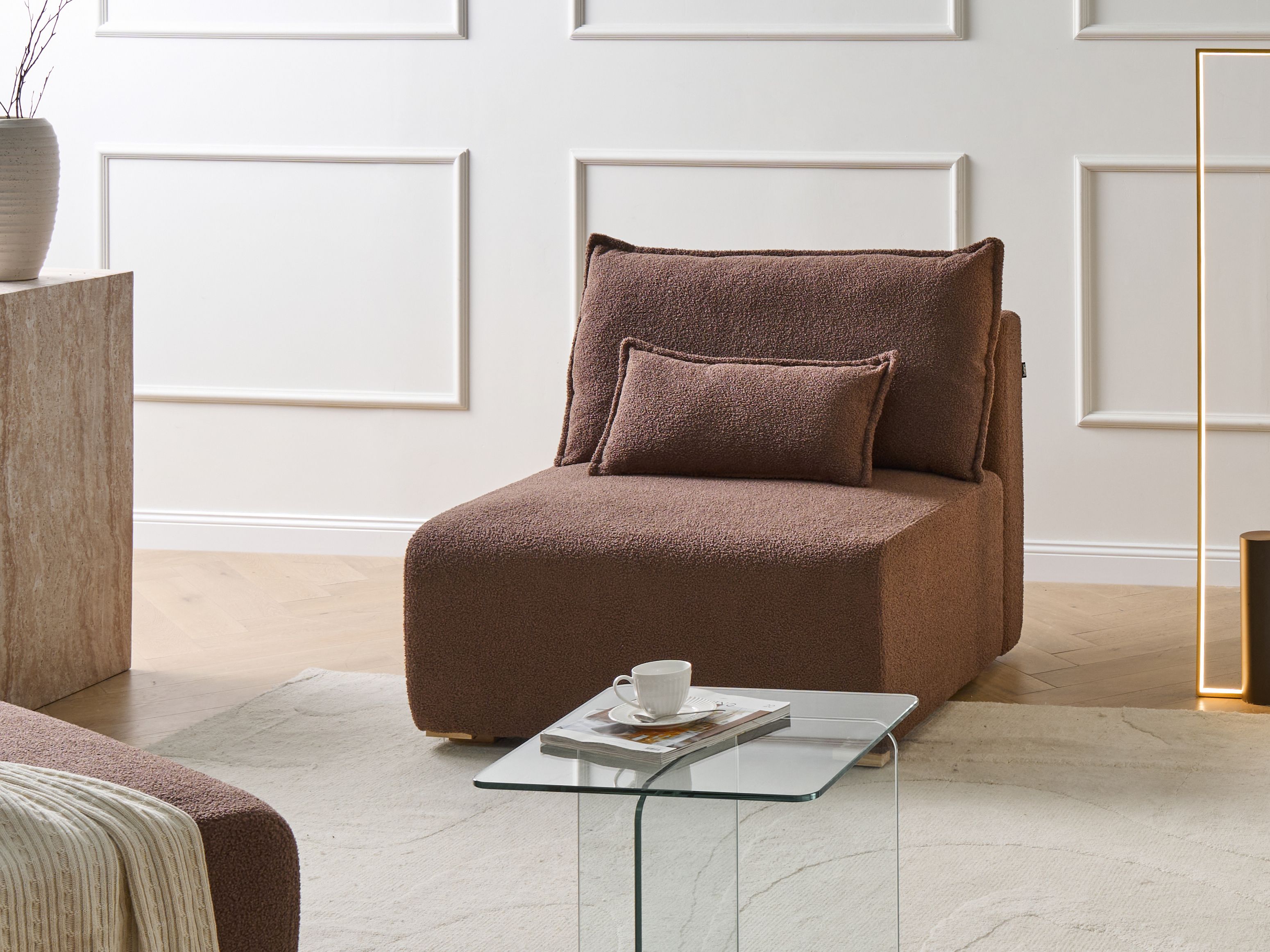 1-Seat Section NERBO Boucle Brown