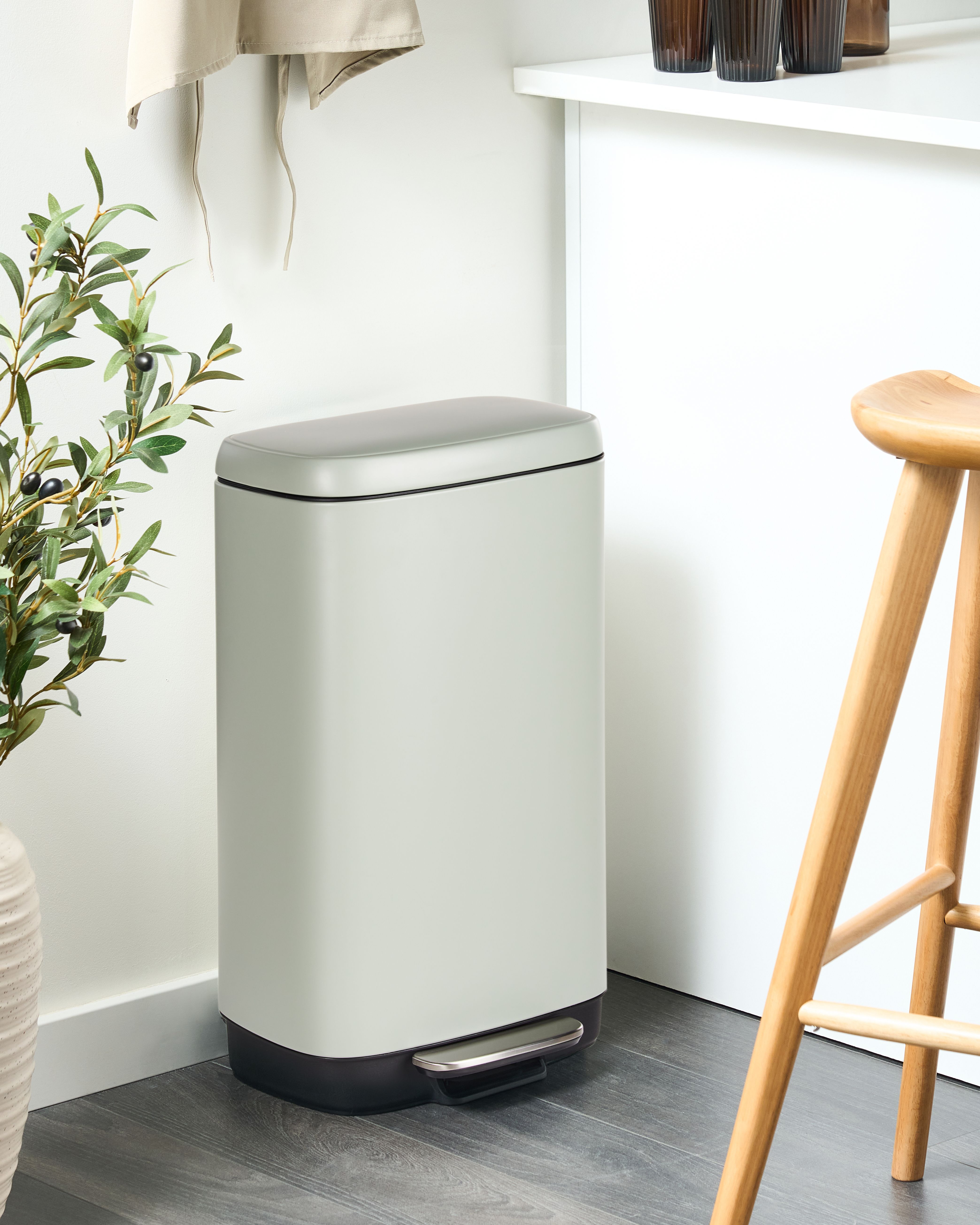 Pedal Waste Bin 30 L ECOCOLLECT Metal Light Green