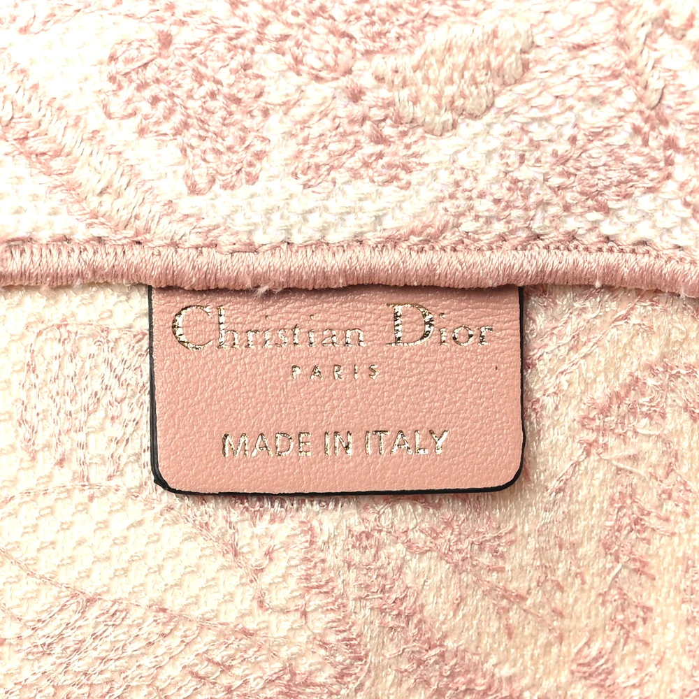 Superfake Dior Book Tote in Pink Embroidered Canvas