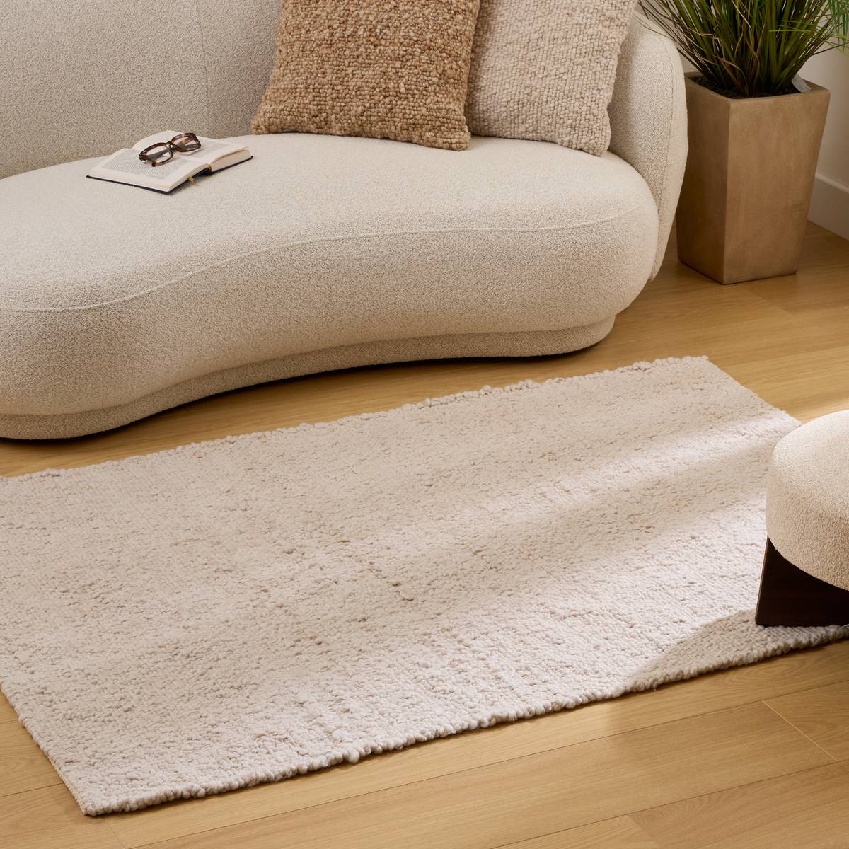 Wool effect rug "Volna" Ivory, 170x118 cm