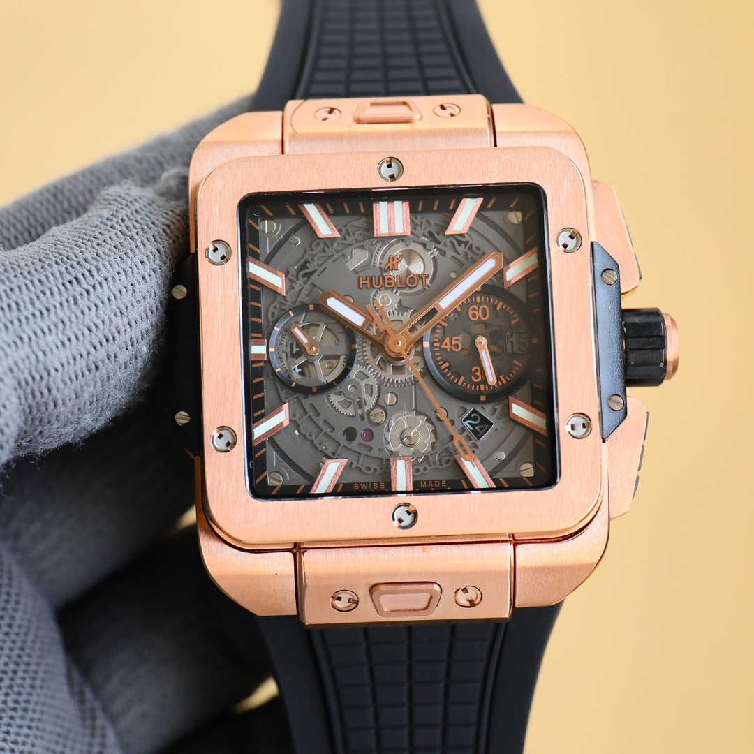 HUBLOT SQUARE BANG UNICO 45MM RUBBER STRAP(1:1 replica) - Top club