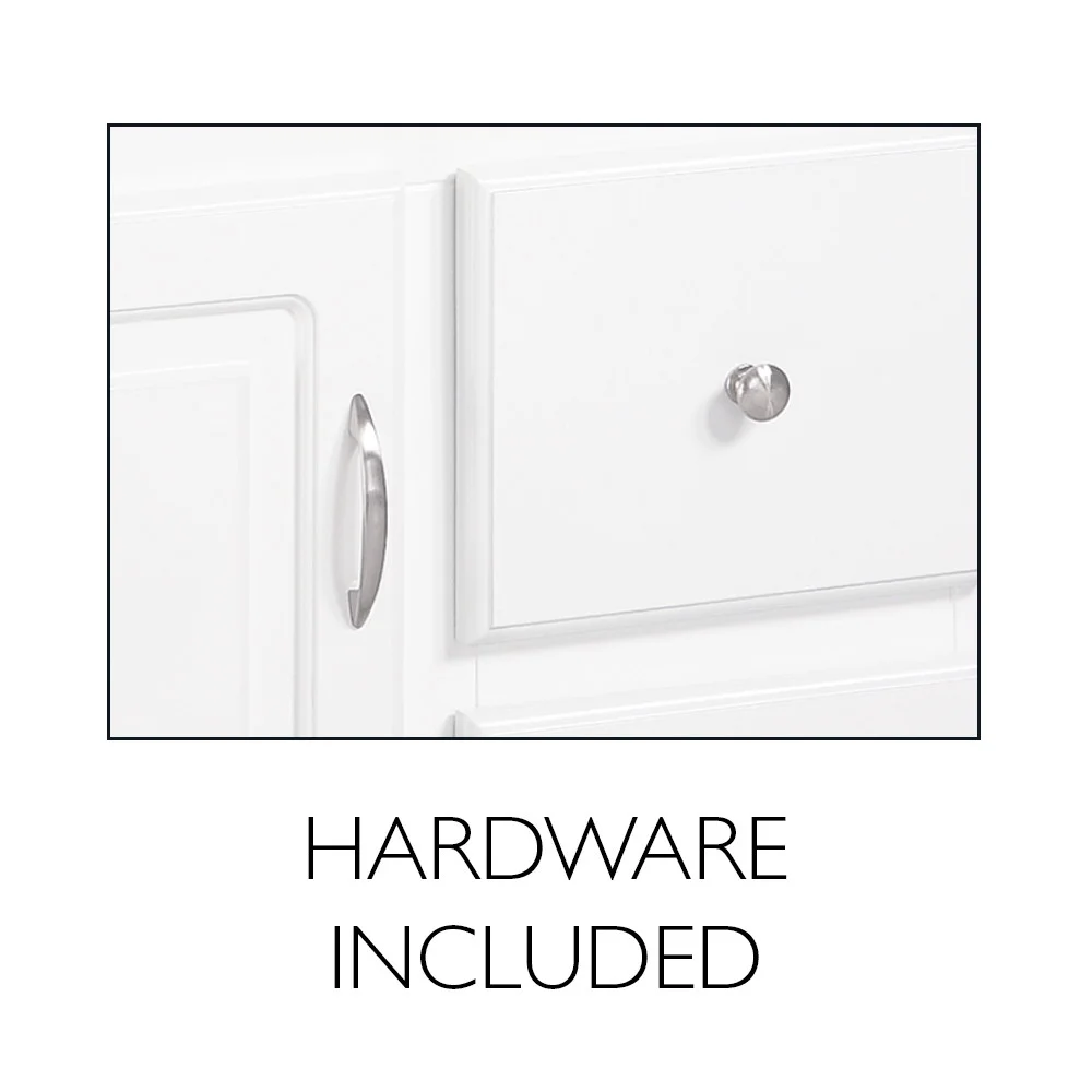 Design House Wyndham 36" Solid Wood Ready to Assemble 2-Door and 2-Drawer Bathroom Vanity Cabinet, White - Image 13