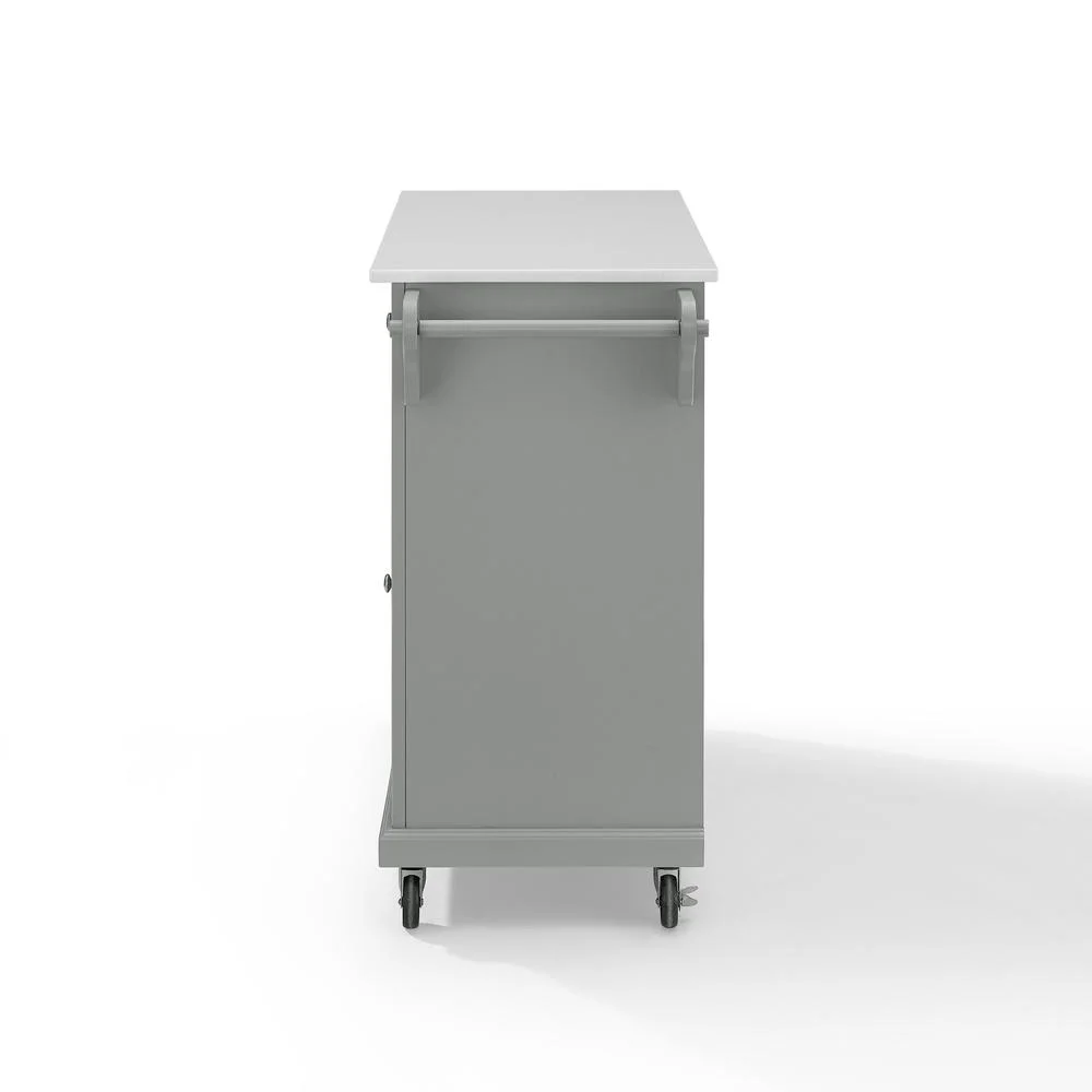 Crosley Full Size Kitchen Cart-Finish:Gray,Style:Granite Top/White