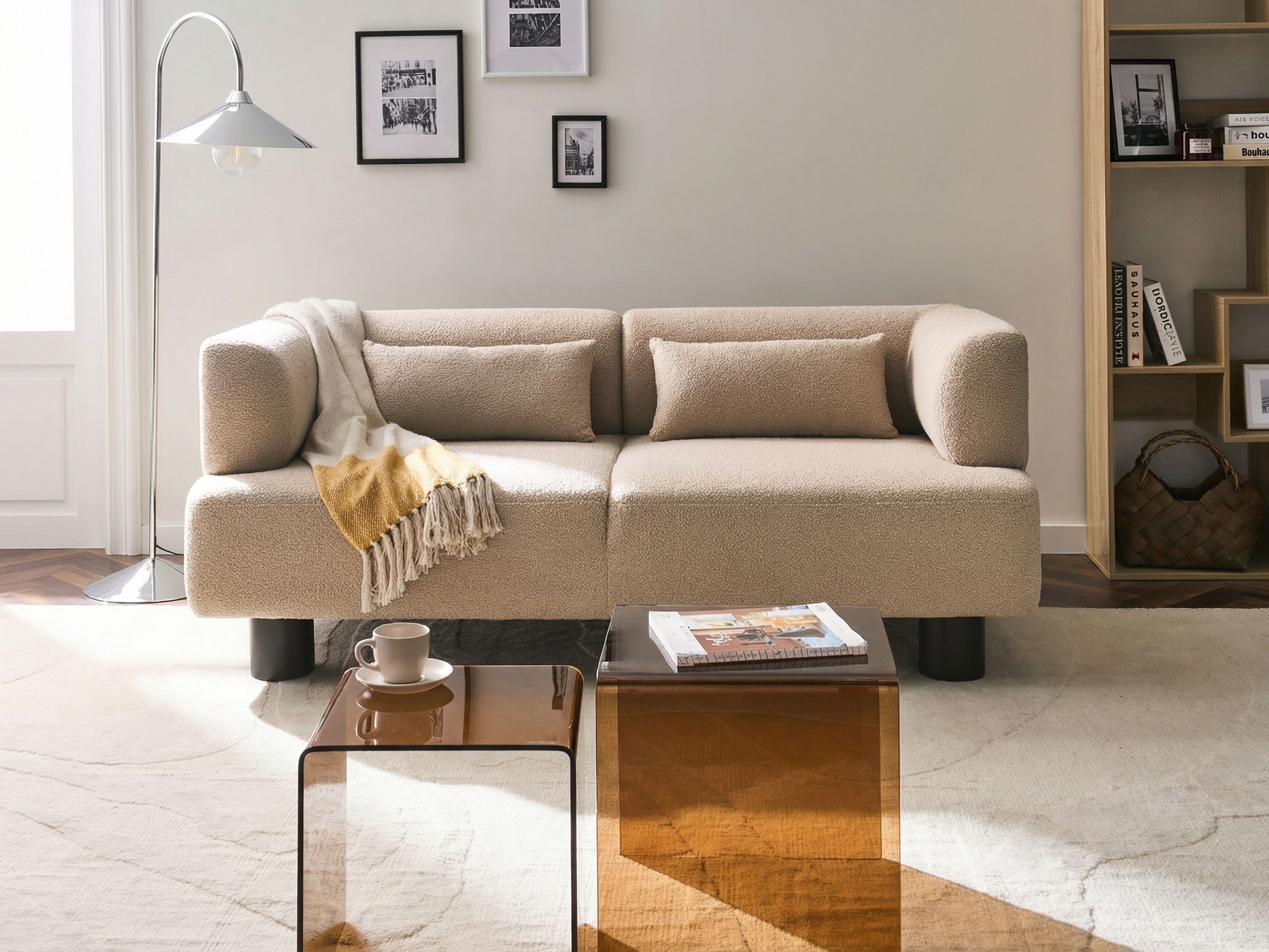 Sofa 2 Seater MOVIK Boucle Beige