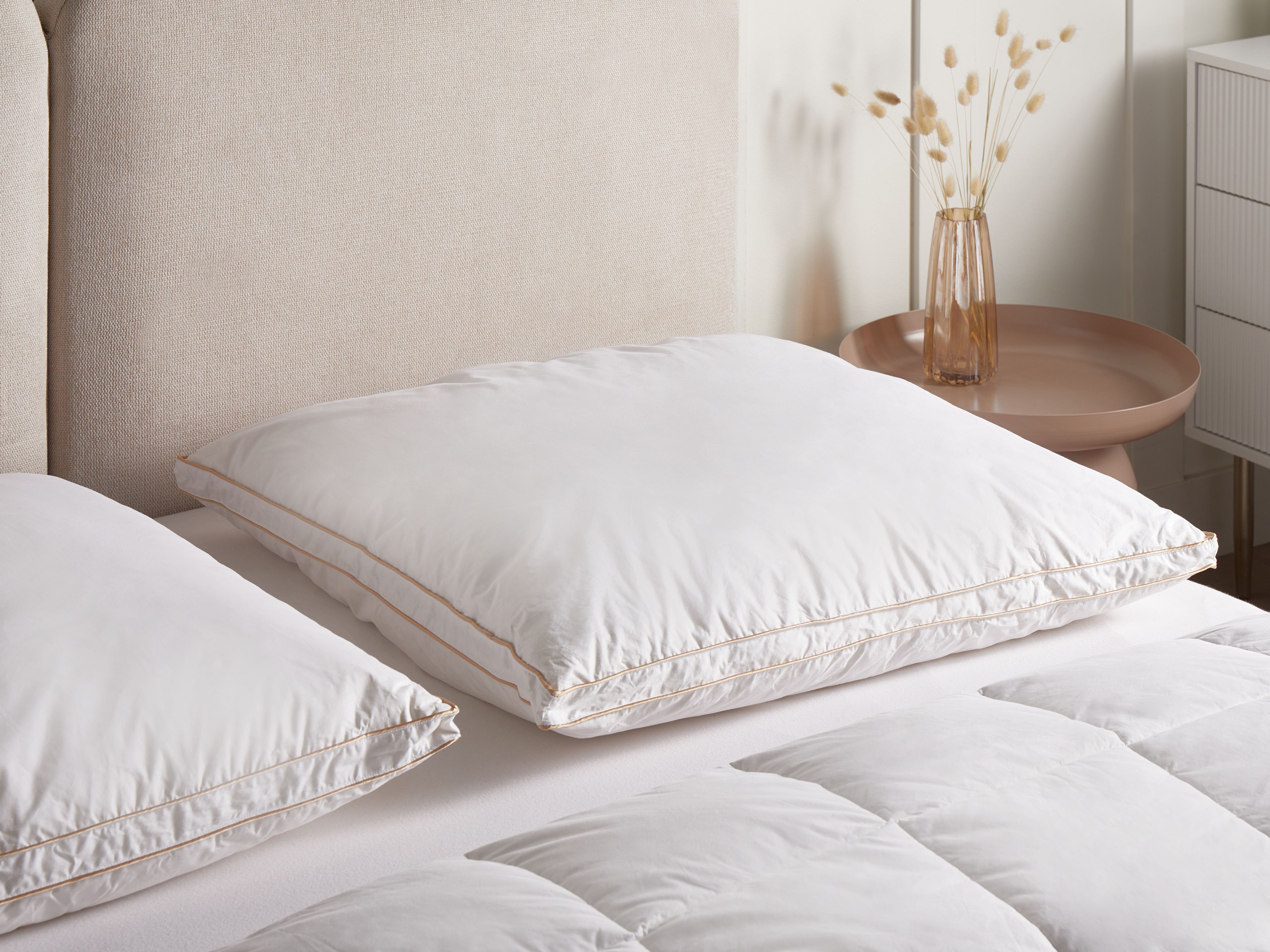 3-Chamber Bed Pillow ETNA High Duck Feathers and Down 80 x 80 cm White