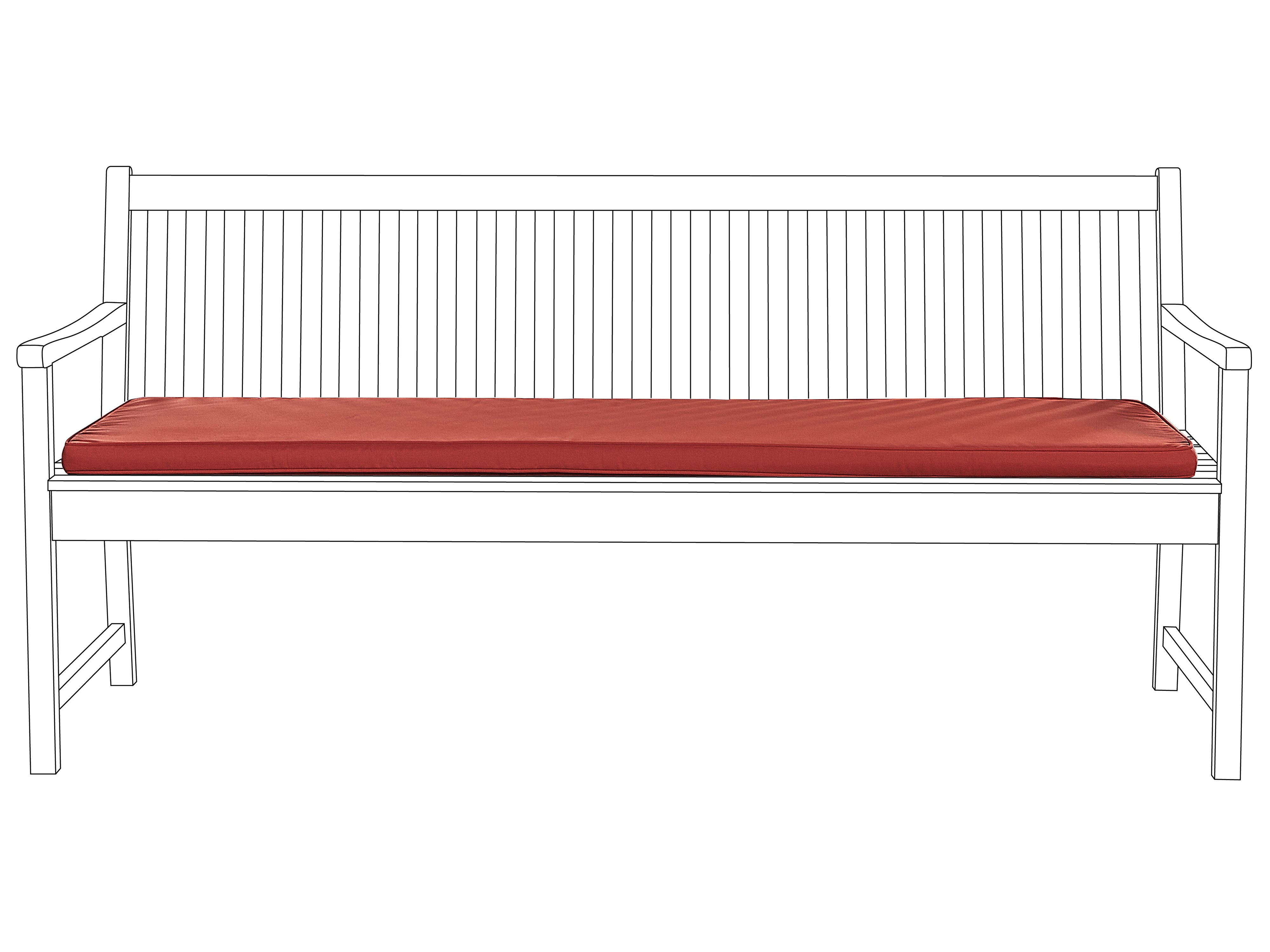 Bench Seat Pad Cushion VIVARA 169 x 50 cm Dark Red