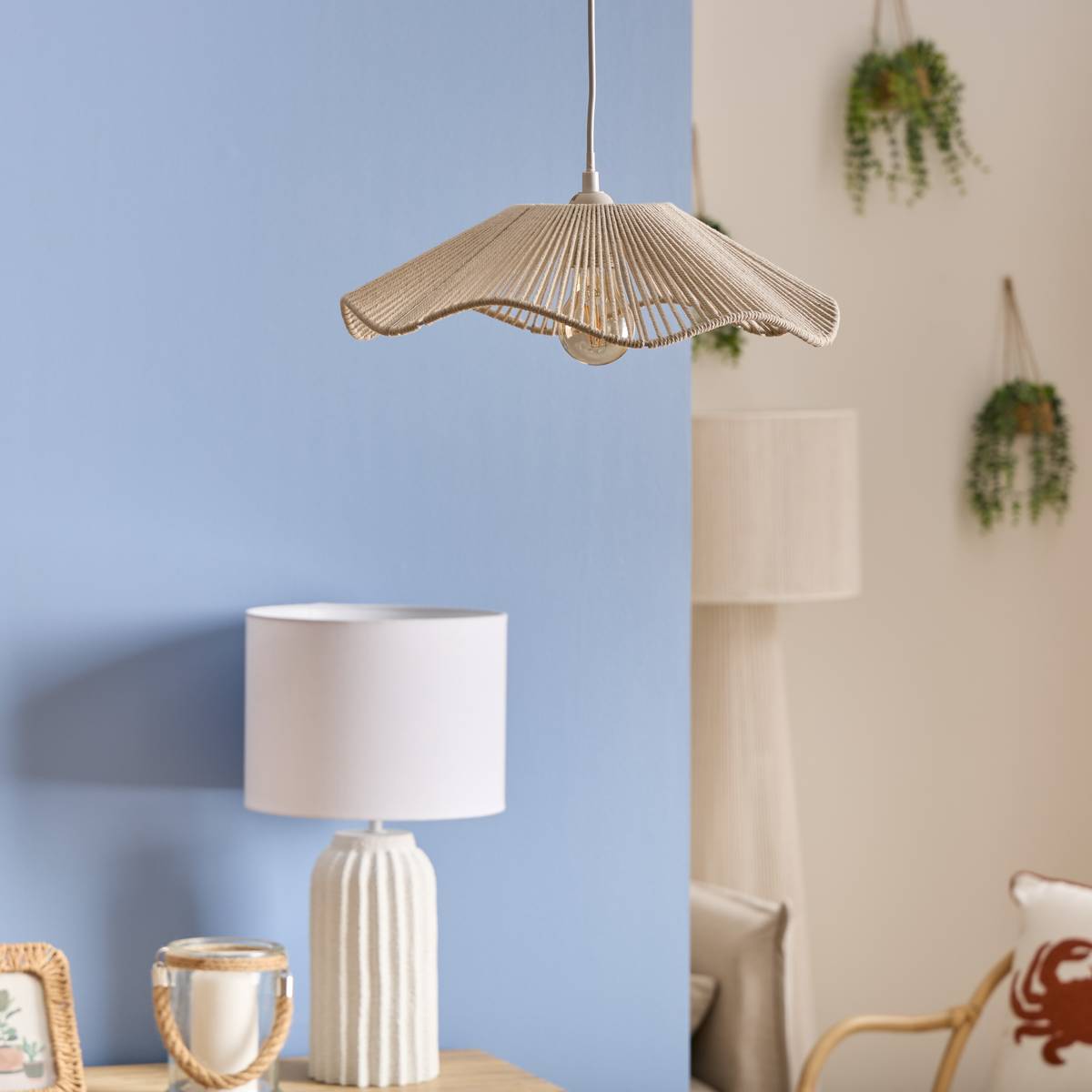 Pendant Light "Galt" White, D.38 cm