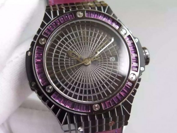 Replica Hublot Big Bang 41mm Tutti Frutti Maroon Caviar on Gummy Strap A2824 - Top club